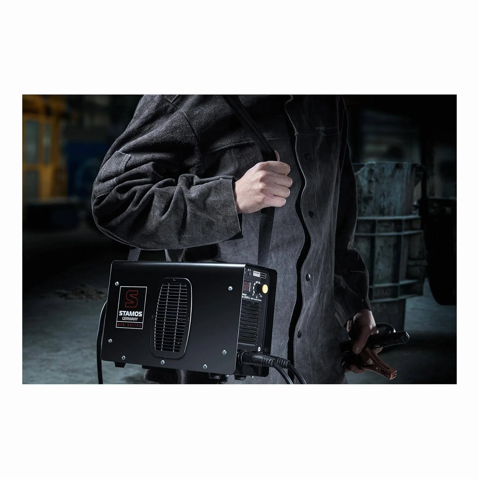Stamos Germany S-MMA-250PI.2 Saldatrice Inverter Elettrodo Professionale (250 A, Cavo 8 m, Hot Start, Display Led, IGBT, Accessori Inclusi) Pro Series