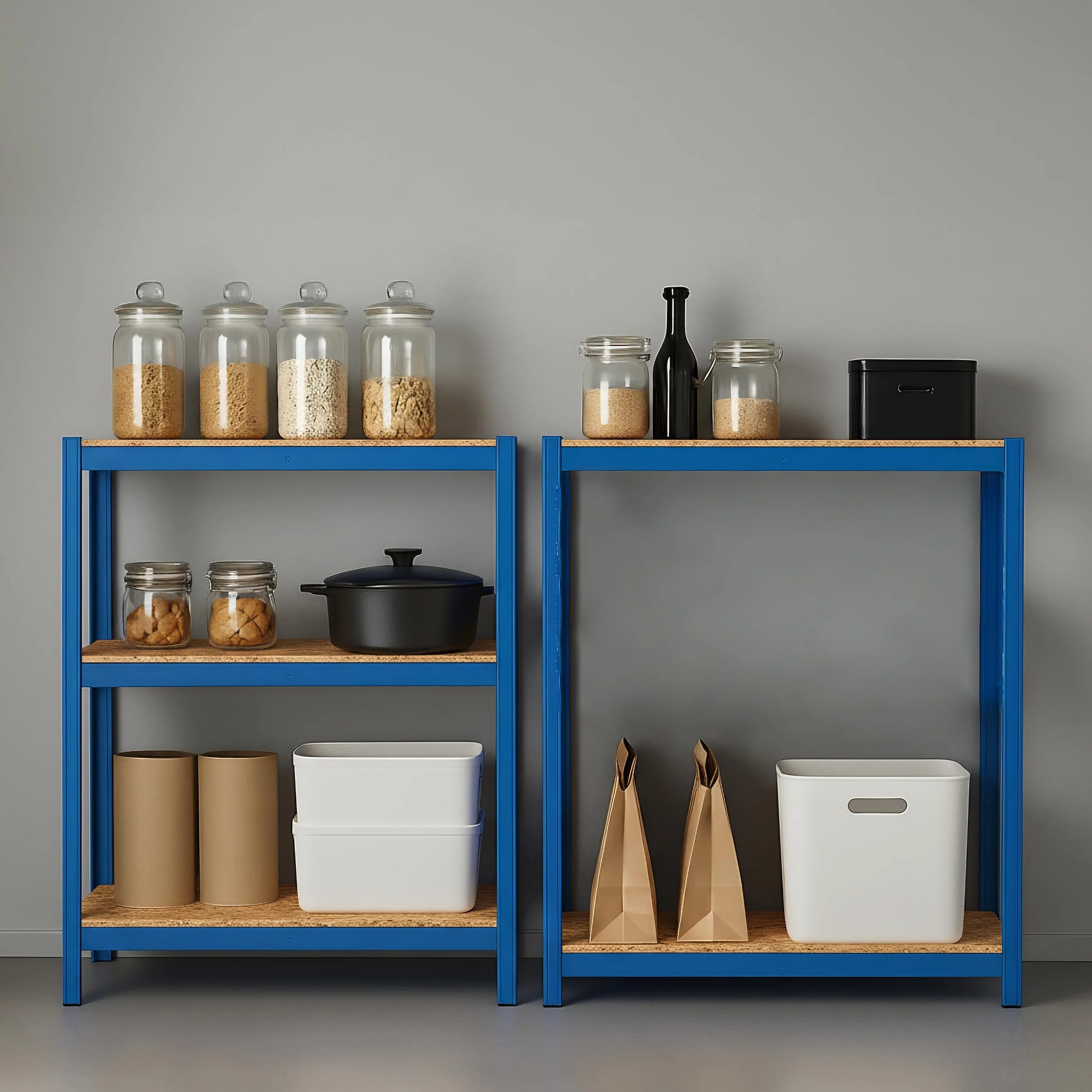 Scaffale Pesante Relaxdays, HxLxP 180x60x30 cm, carico Massimo 500 kg, 5 Ripiani, scaffale per Cantina, Blu