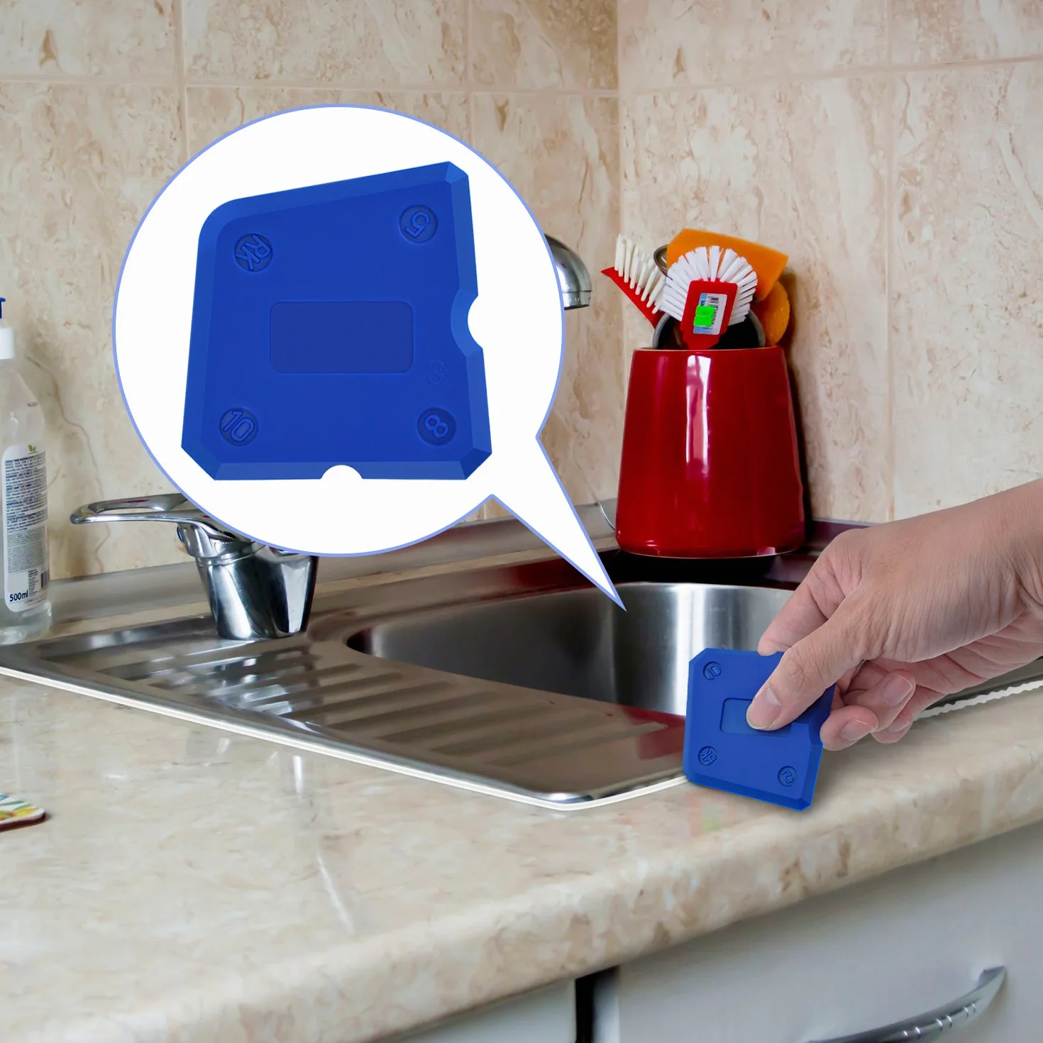 4 Pezzi Set di Strumenti di Calafataggio in Silicone Kit Levigatrici Guarnizioni per Malta Sigillatura Silicone Finitura di Sigillatura (Blu)