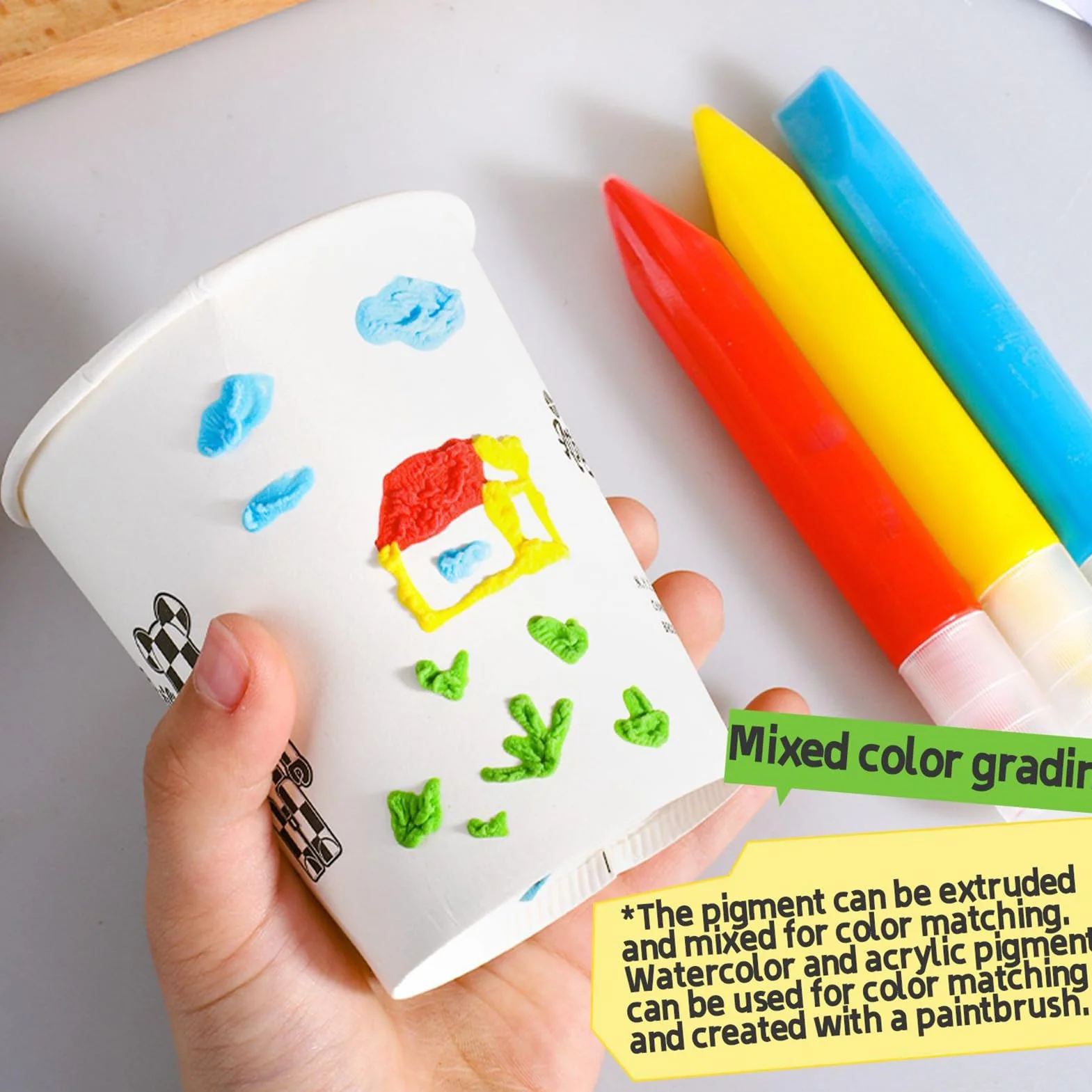 Generico Penna da Disegno | Penna a Bolle 3D per Pittura Bambini,Lavabili per Pittura Creativa Regalo Compleanno Festività