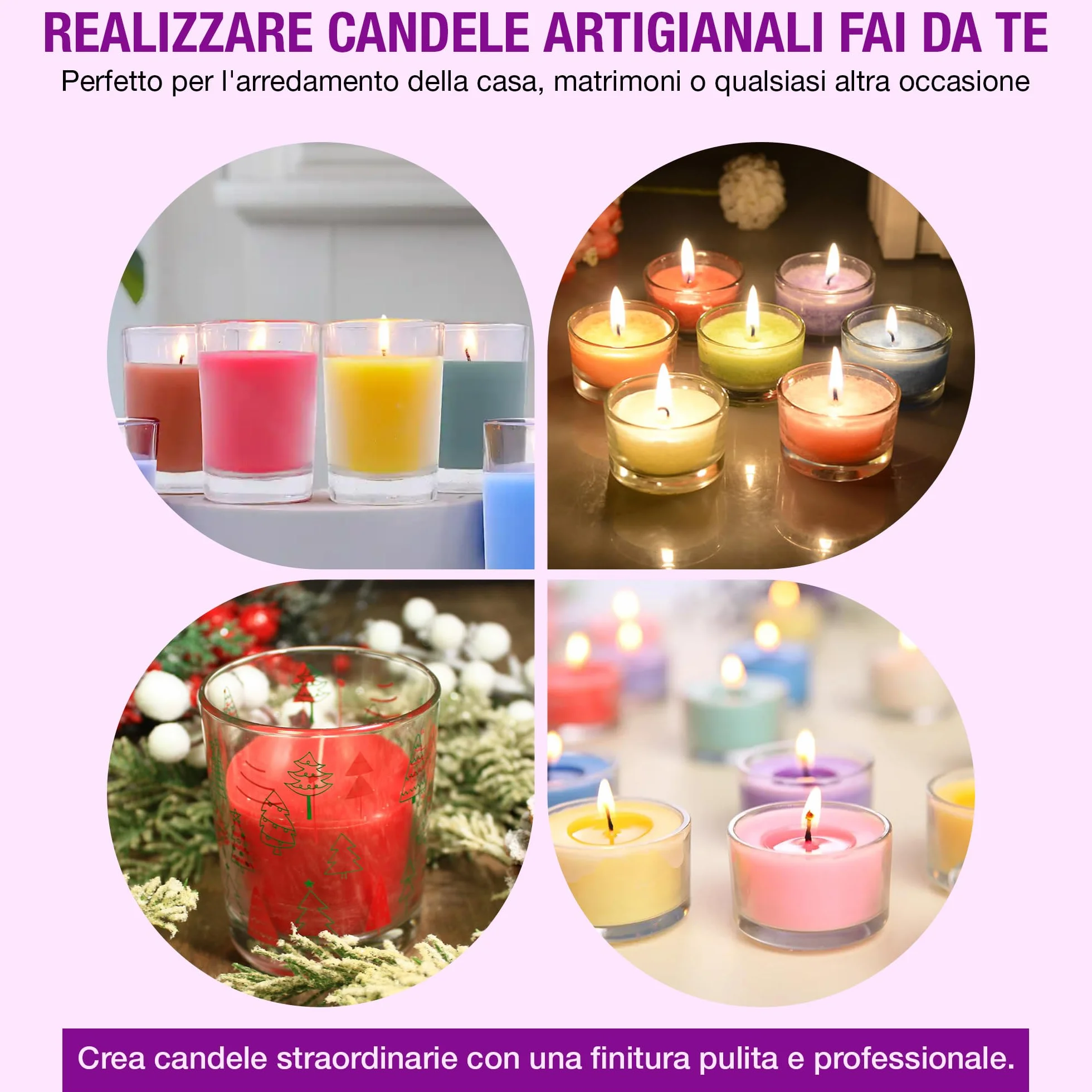 WAXIM Cera di Parafina per Candele 950 g in Perle – Cera per Candele Fai da Te, Candle Wax Bianca a Fondere per Candele, DIY, Cera da Sciogliere, Creazione Artigianali