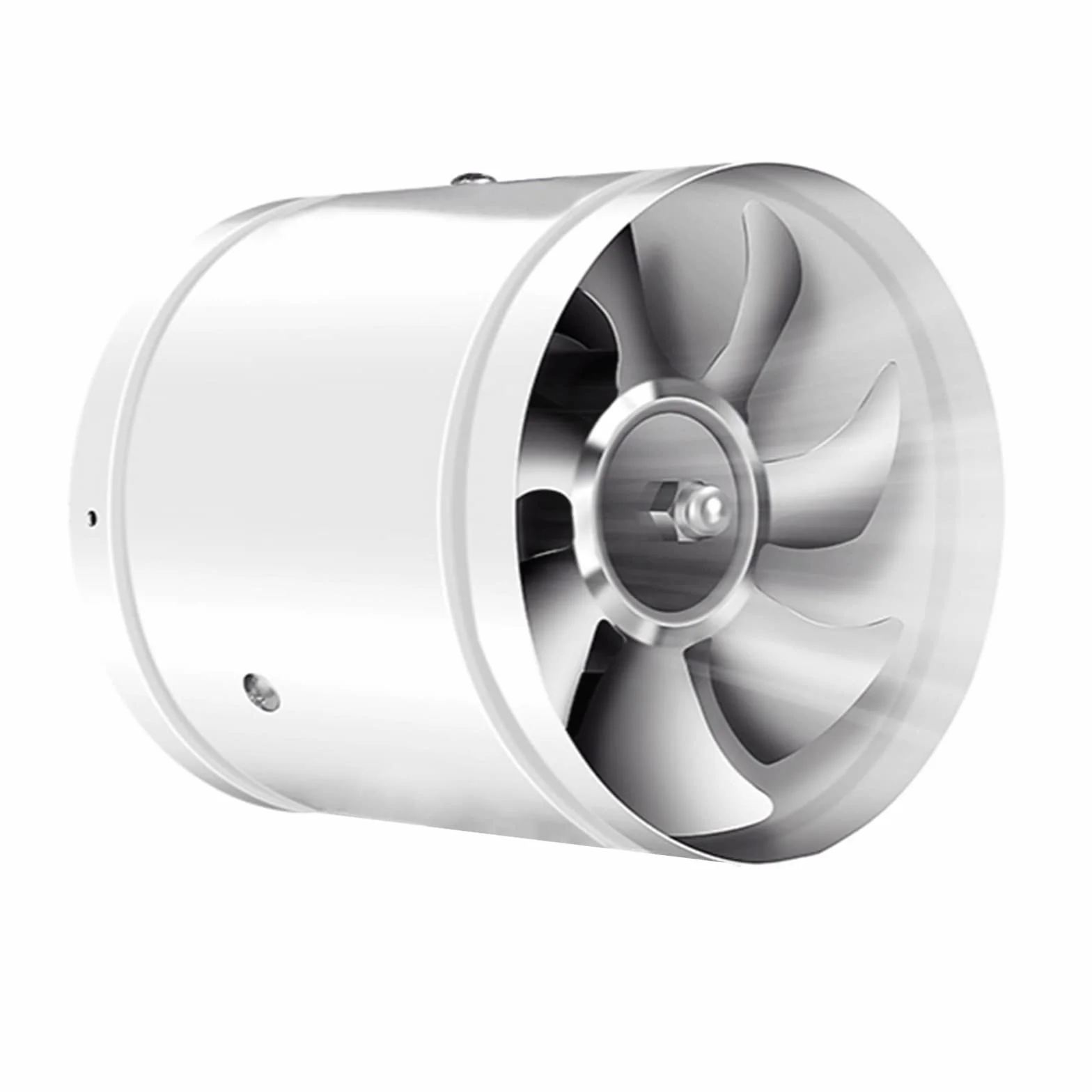 Ventilatore assiale a tubo Ø 200 mm, ventilatore di scarico Ø 200 mm, per bagno, WC, cucina, serra, tenda, garage (200 mm, bianco)
