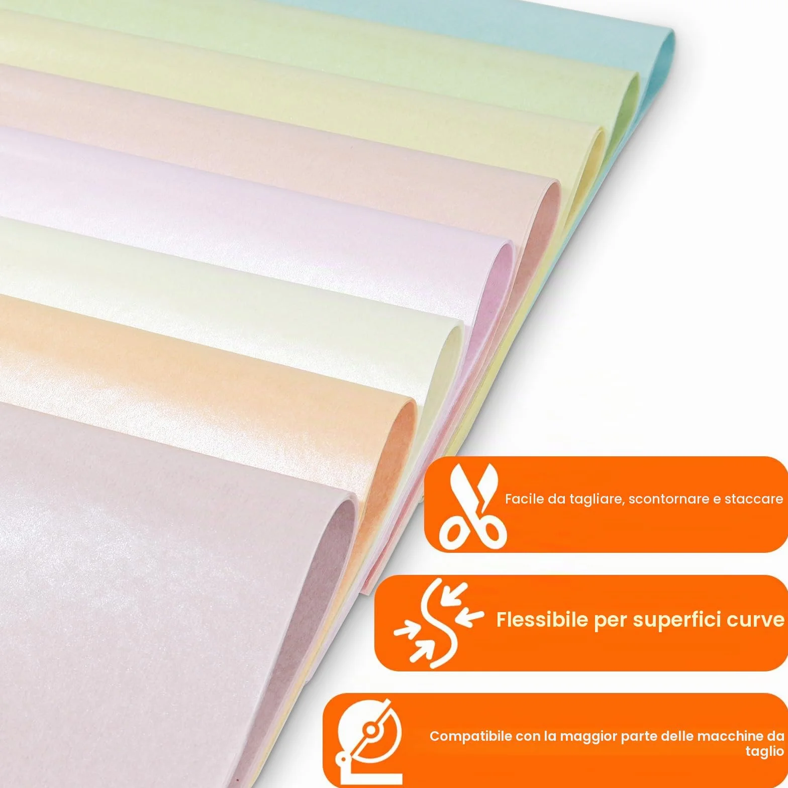 Carta Velina Metallizzata 160 Fogli 21x30 cm per Artigianato Decorazione