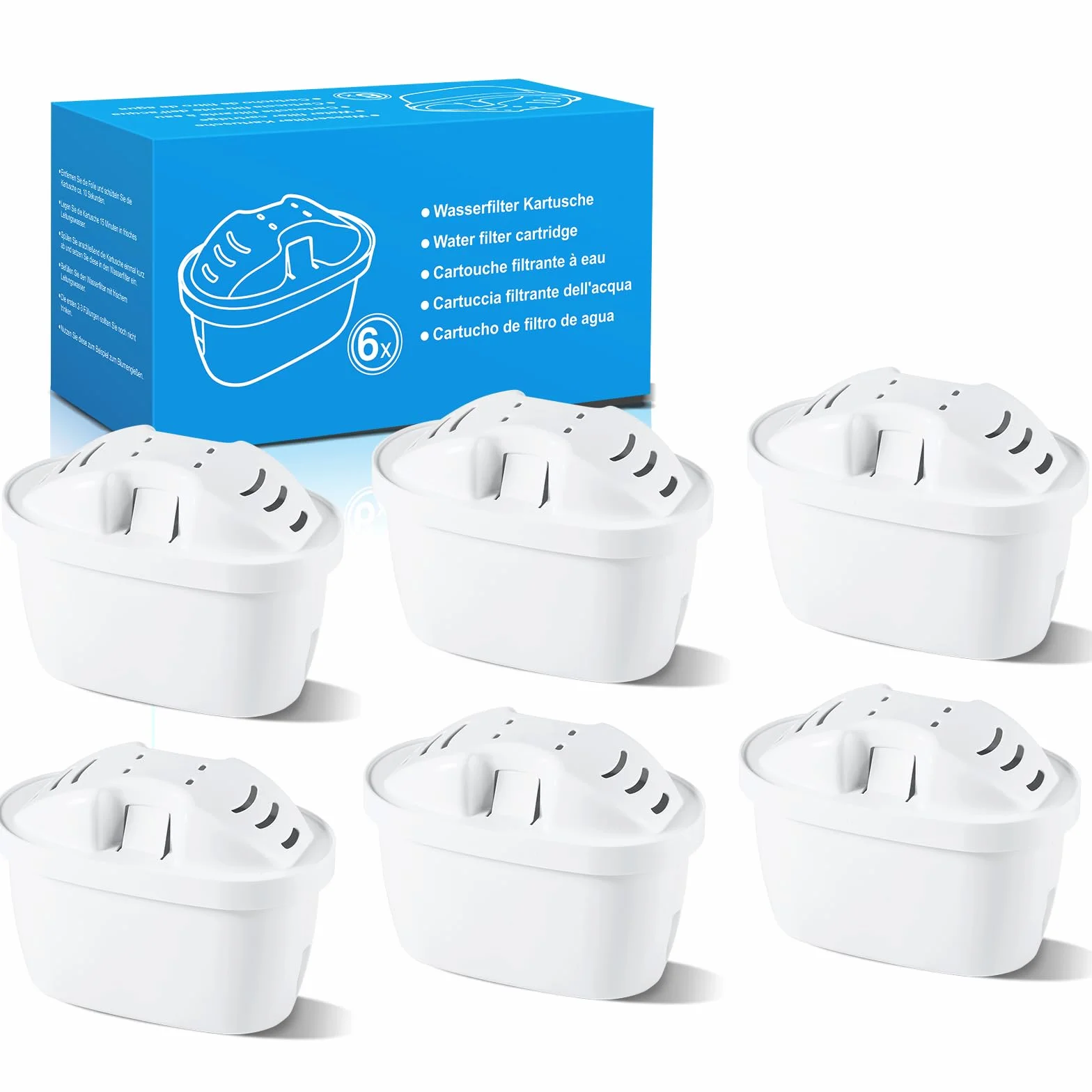 Cartucce Filtranti per Acqua Compatibili con Brita Maxtra+, Aquaphor, Dafi (6 pezzi)
