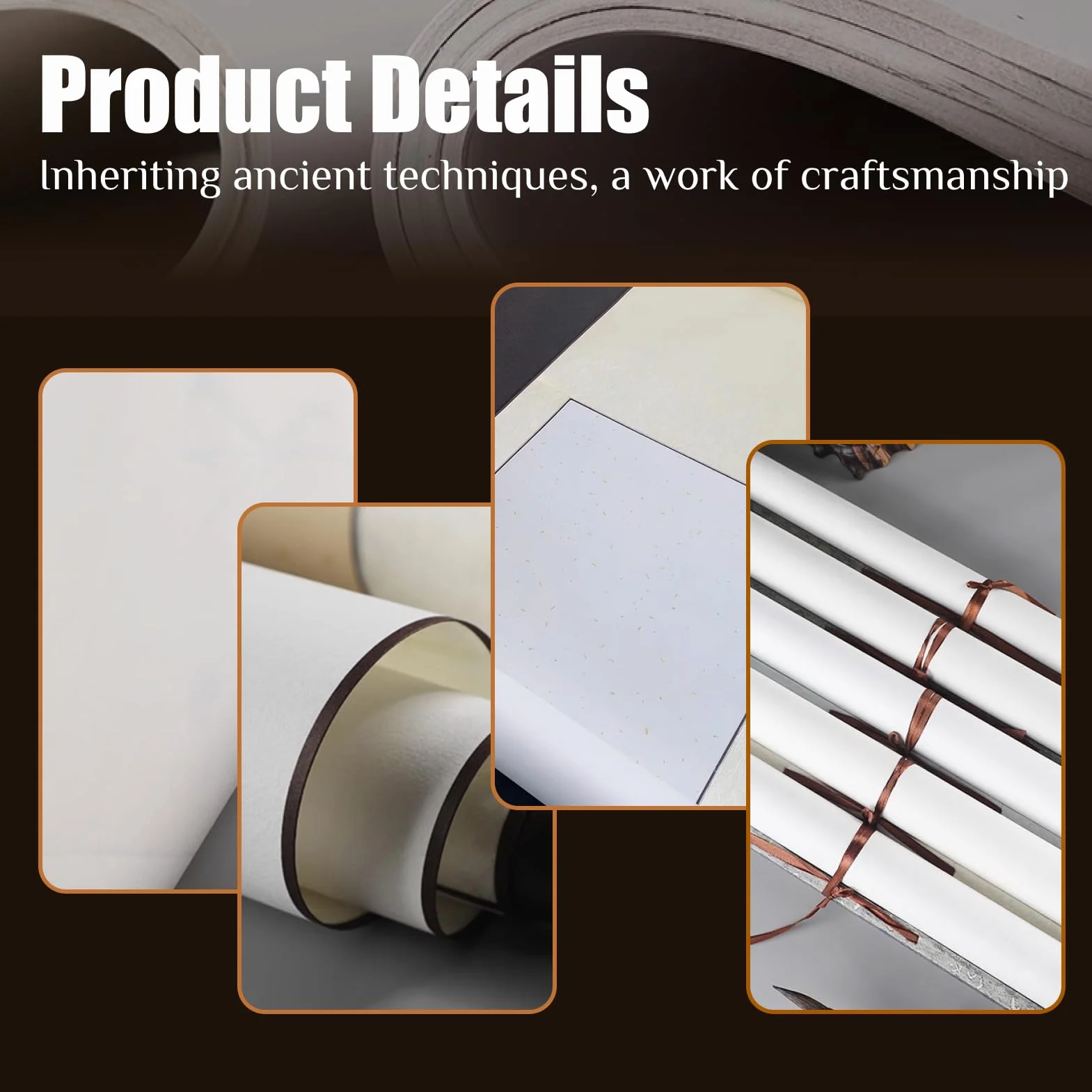 Hugwish 2pcs Chinese Scroll Calligraphy 80x30cm, Scroll Rice Paper Xuan Carta Pour Calligraphie Chinoise, Peinture Chinoise (bianco)