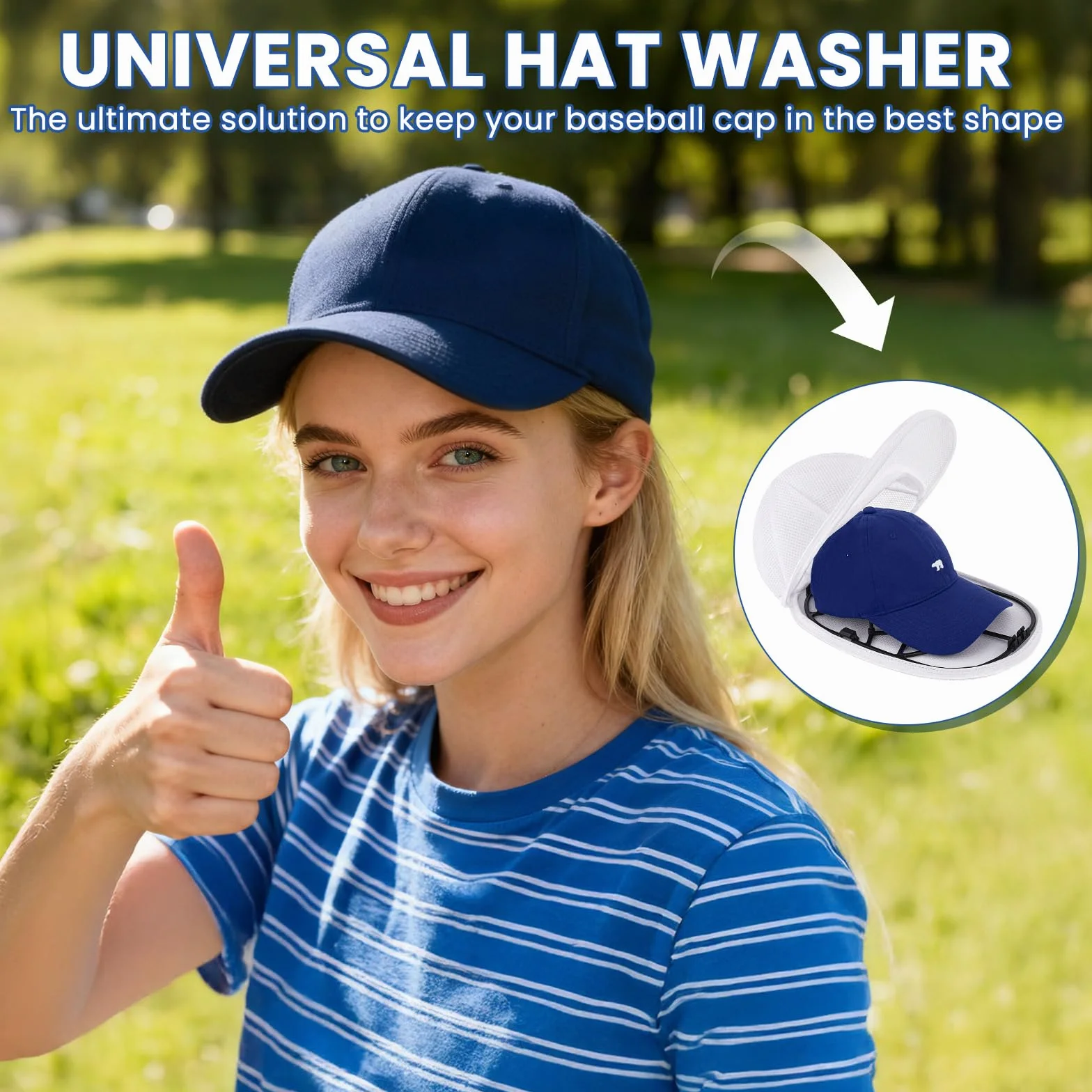 Rondella per Cappelli da Baseball, Gabbia per Lavatrice per Cappellini da Baseball, Supporto Protettore e Modellatore per Cappelli da Baseball con Telaio per Il Lavaggio