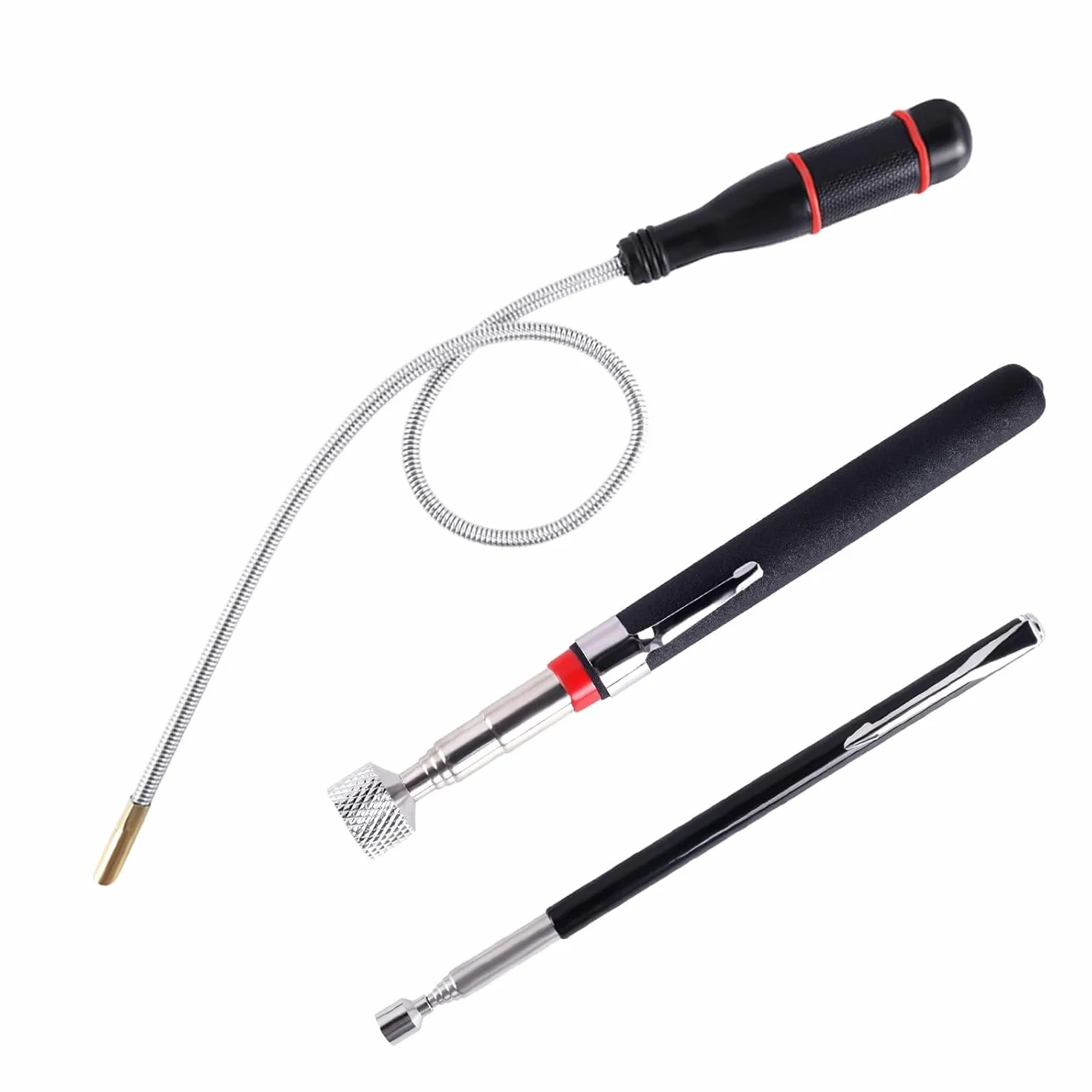 3 Pezzi Telescopica Magnetica, Strumento di Raccolta Magnetico Estensibile - Strumento Magnetico Per Pickup, Raccolta di Piccole Pezzi, Bulloni, Oggetti Metallici, Ricambi Auto (1.5LB 3LB 5LB)