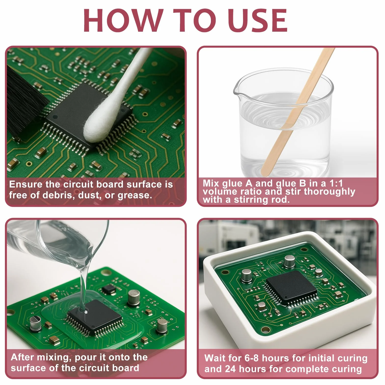 1DFAUL Set di resina per colata elettrica, 2 x 100 ml di pasta elettrocolata conduttiva termica, isolante per elettronica, protegge trasformatori e circuiti stampati da umidità, polvere e vibrazioni