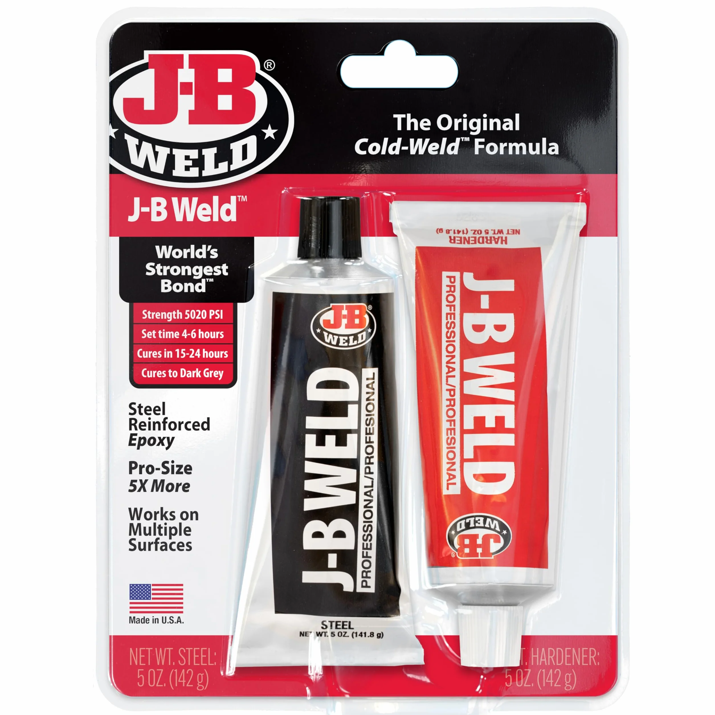 J-B Weld 8281 Epossidico originale per saldatura a freddo, grigio scuro, 10 oz