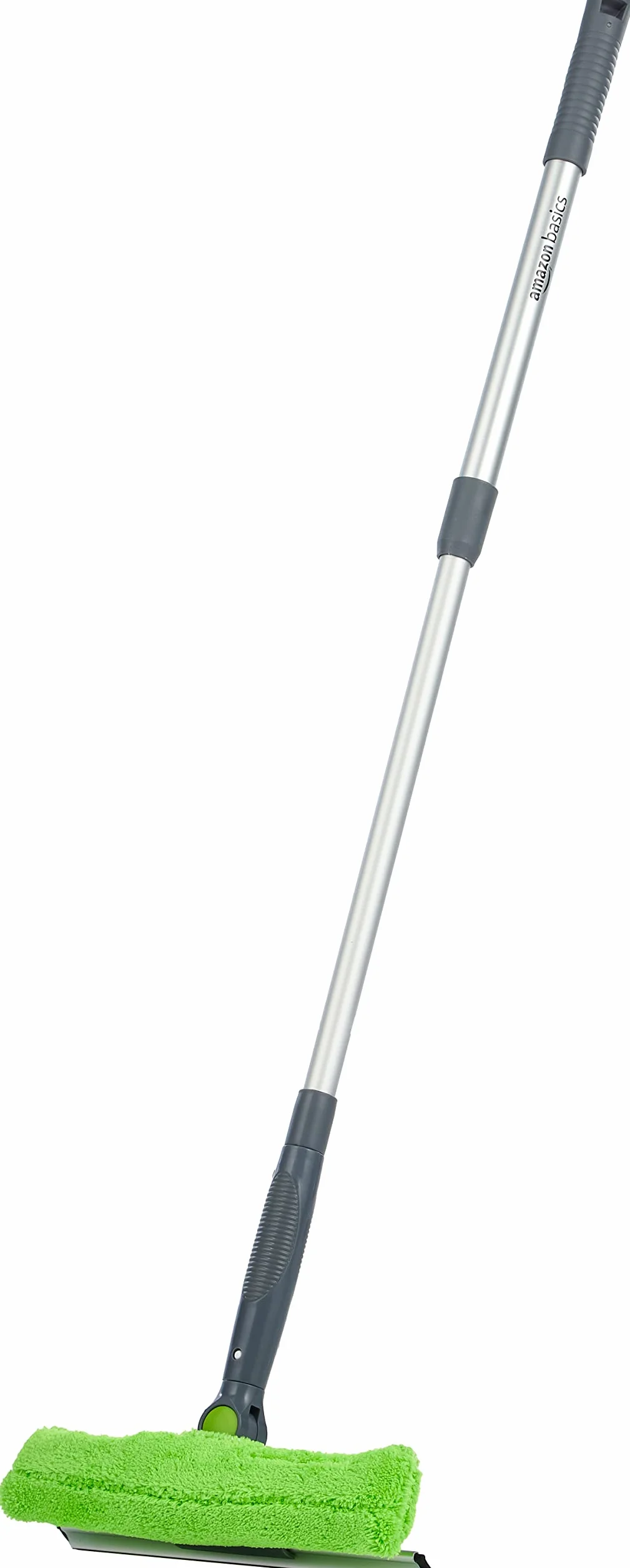 Amazon Basics Lavavetri estensibile con testa rotante a 180° e asta telescopica da 66-96,5 cm, ideale per la pulizia di finestre, specchi, piastrelle, Verde