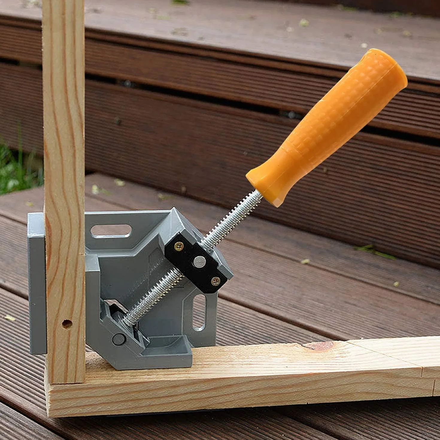4 Pezzi Morsetti da Falegname a 90 Gradi, Morsetti Angolari per Legno, Morsetto Angolare a 90 Gradi, Manico Singolo Regolabile, per Lavorazione del Legno, Saldatura