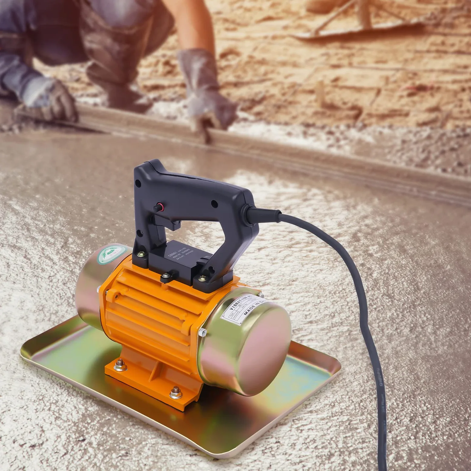 Vibratore elettrico per calcestruzzo da 250 W, motore in rame pieno, 3500 giri/min, cavo da 1,5 m, per la costruzione di strade Brücke, maneggevole e silenzioso, per artigiani e fai da te