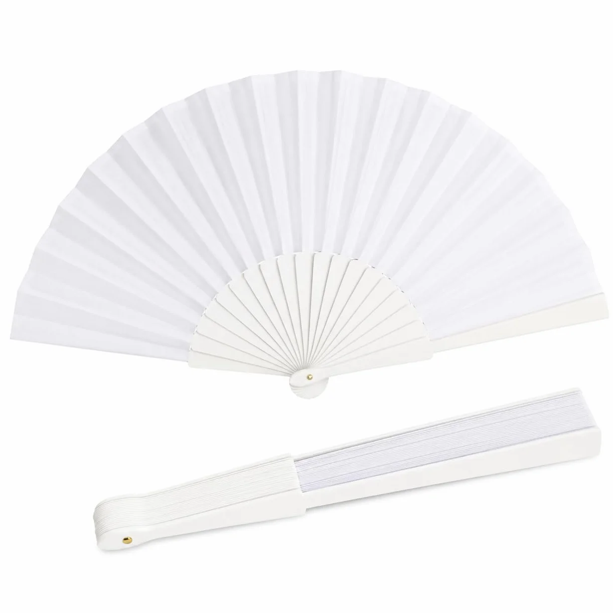 Set 60 VENTAGLI VENTAGLIO Bianco per Matrimonio Wedding Gadget Sposa Chiesa