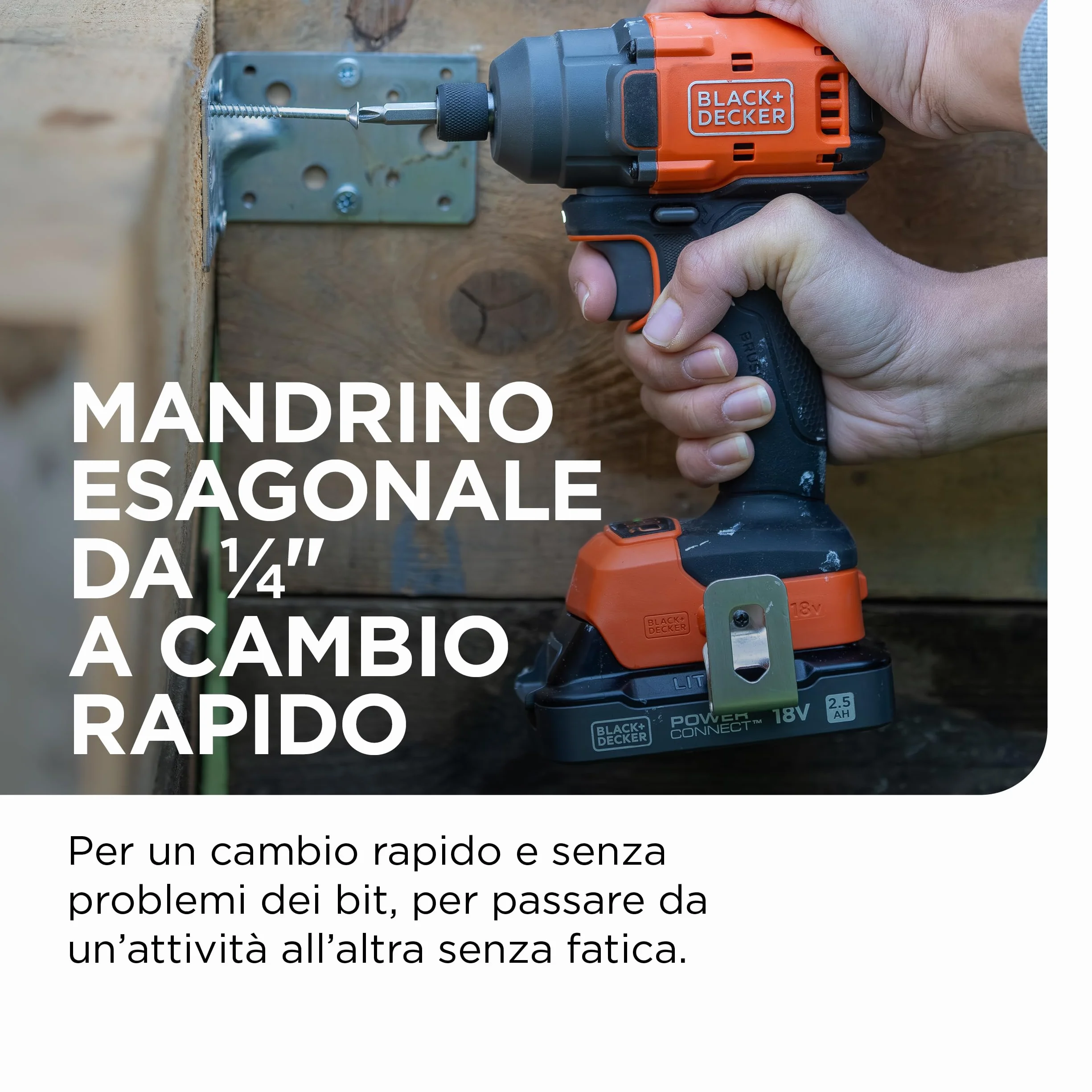 BLACK+DECKER Azionatore a impulsi senza spazzole, avvitatore a impulsi senza fili e 20 punte, senza batteria o caricatore, BLIM78NZ-XJ