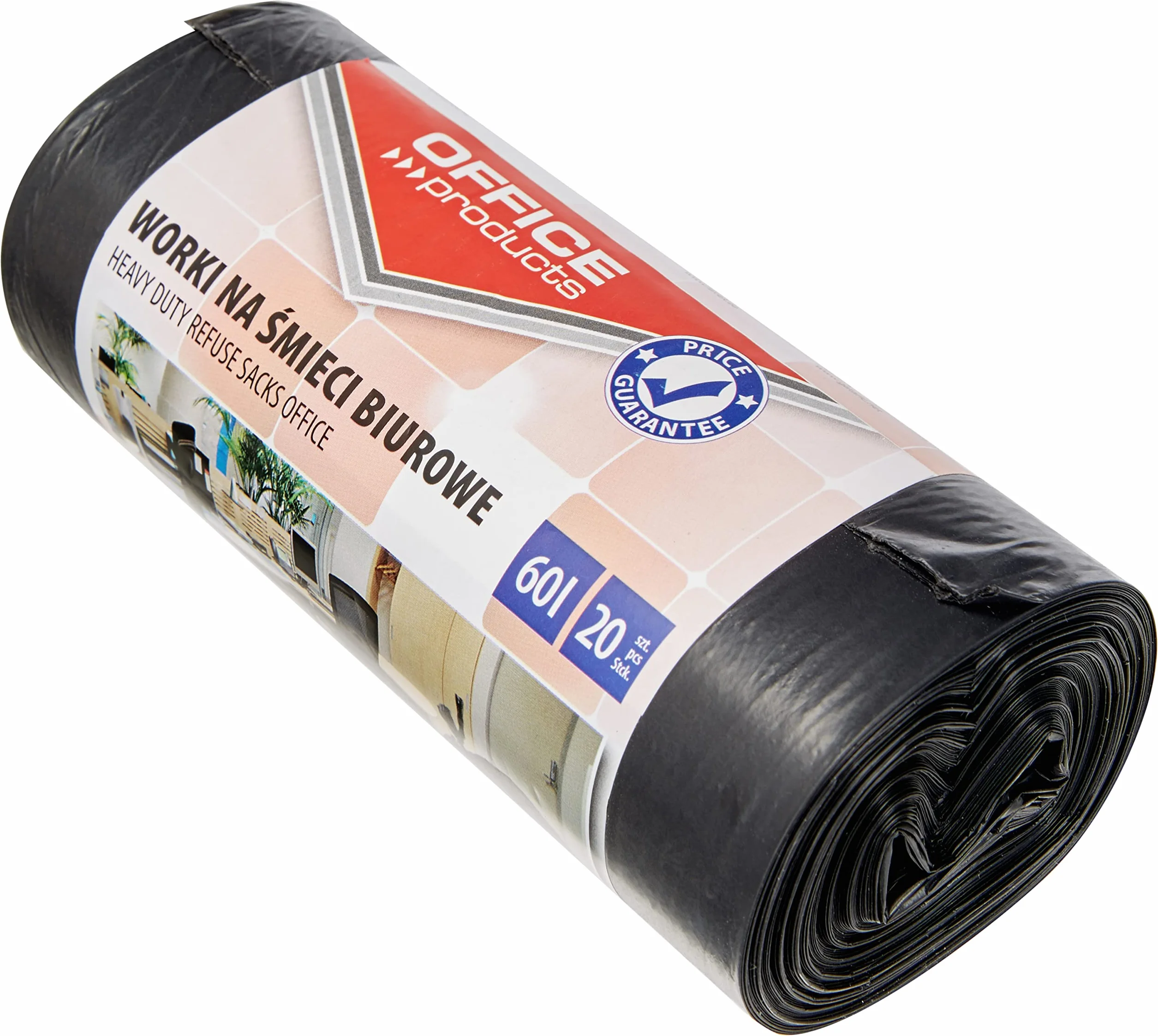 Sacchetti per la spazzatura 60 l 20 pezzi LDPE nero 20 μm