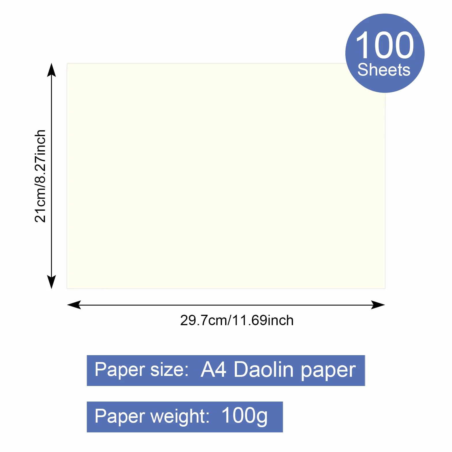100 fogli Carta A4 100g/m², Carta Bianca Liscia Multiuso perfetta per Rilegatura, Ufficio, Disegno e Artigianato,Costruzione, Carta Schizzo (Avorio) (100 g/m²)