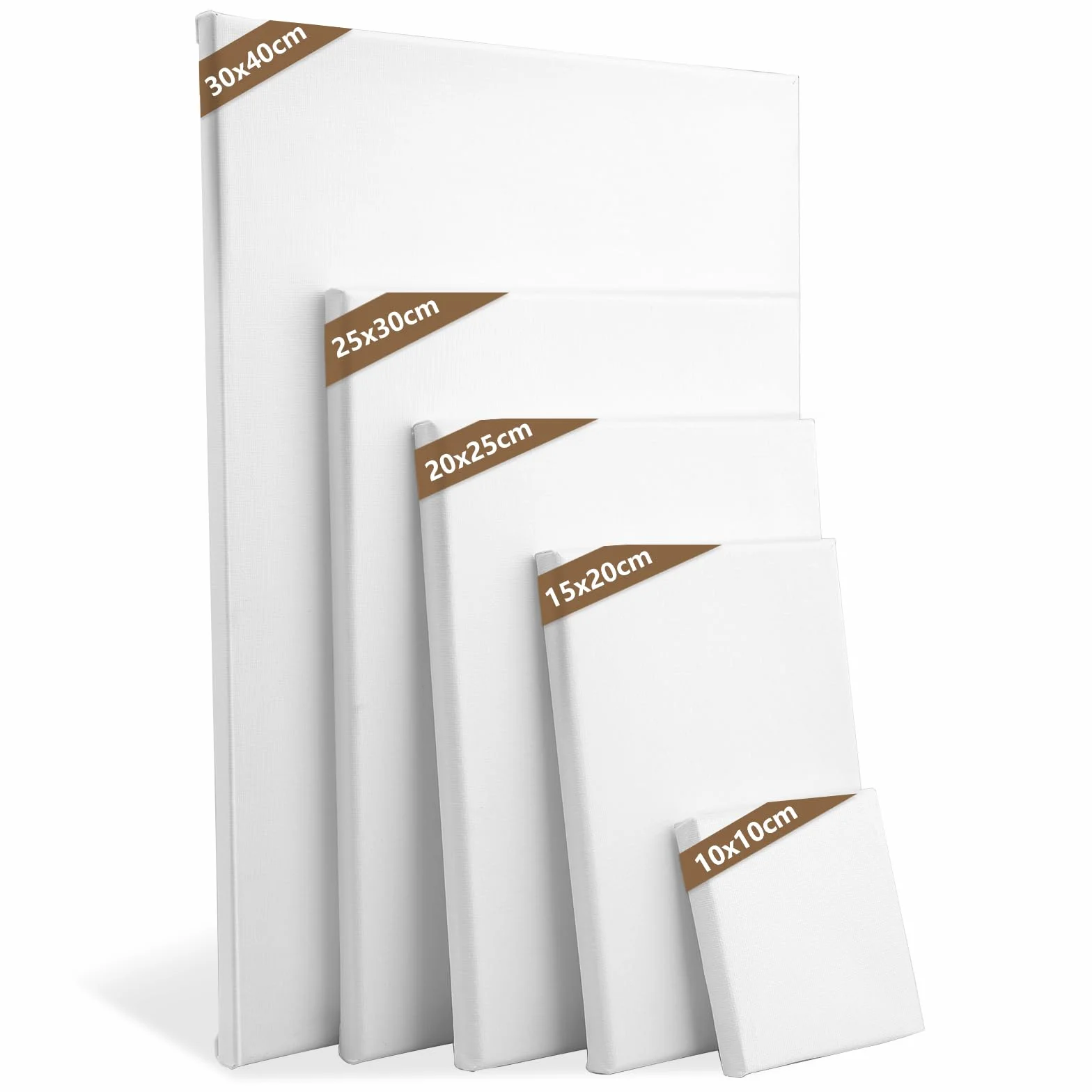 Set Di 5 Tele Per Dipingere, Telaio Per Quadri, In Cotone 100%, Per Colori Acrilici, Artisti, Dilettanti, Principianti E Bambini (10x10,15x20,20x25,25x30,30x40 cm)