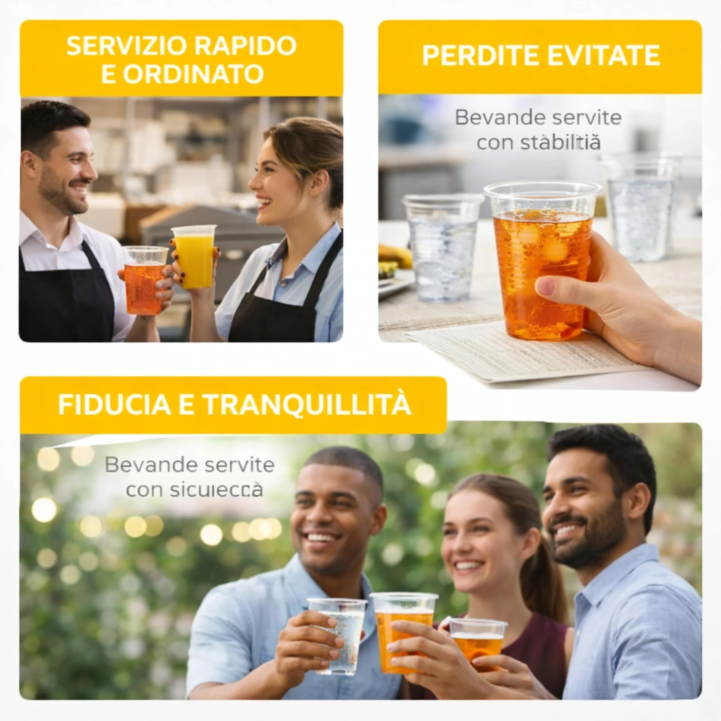 Bicchieri Trasparenti 166 ml 1000 Pezzi Riciclabili Extra Resistenti