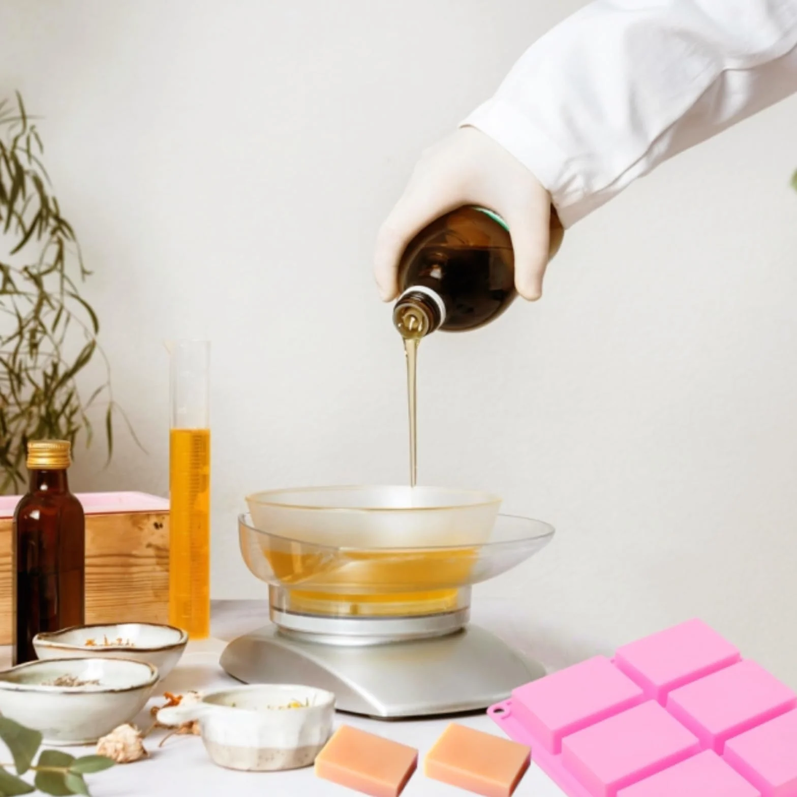3 Pezzi Stampo per Sapone in Silicone, 6 Cavità Stampi per Saponette Fai Da Te, Stampo in Silicone Fai Da Te per Biscotti, Cioccolato, Contiene 50 Sacchetti di Imballaggio