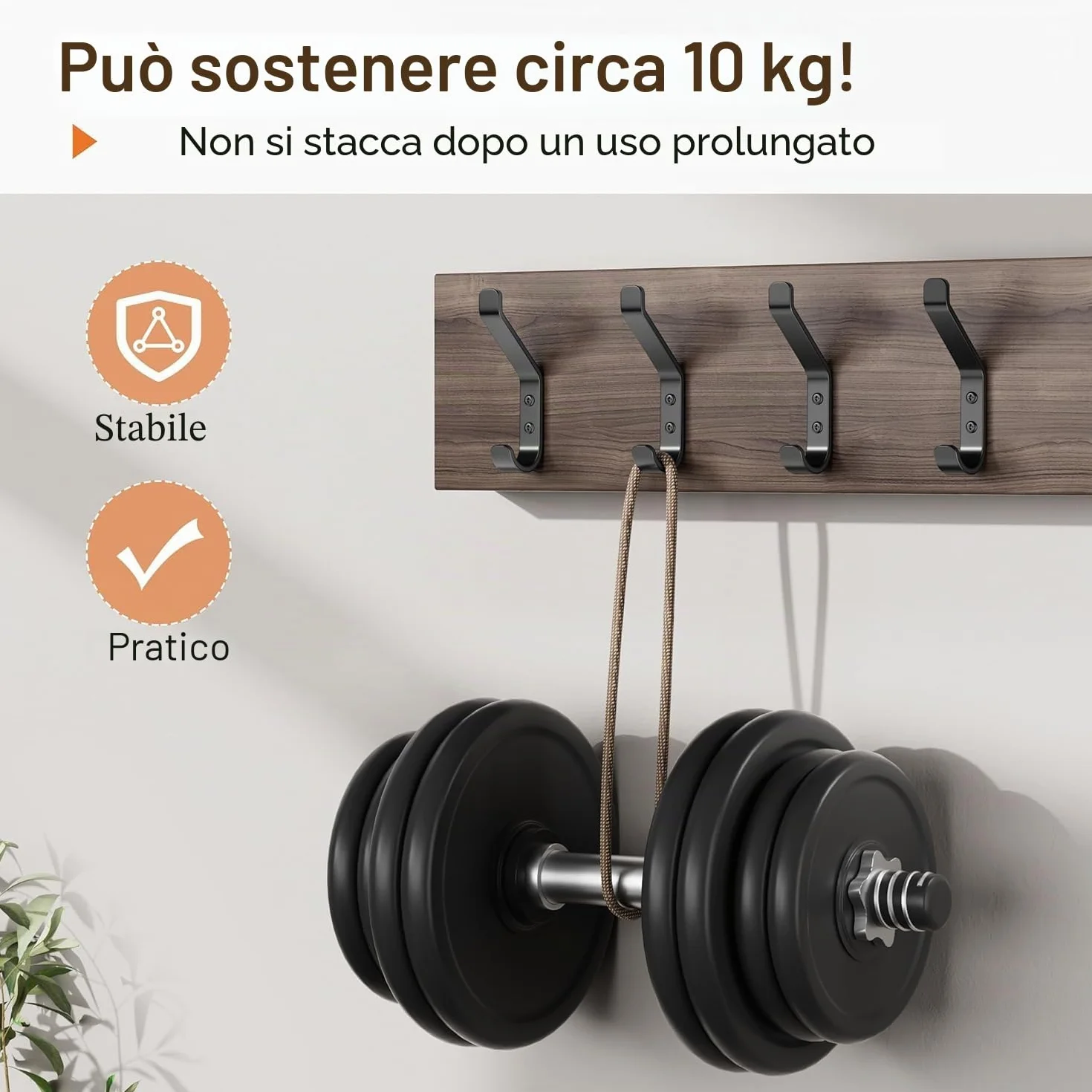 Susswiff Ganci Appendiabiti da 10 Pezzi, Ganci a Vite per Pannelli Acustici, Metallo Nero 10 cm