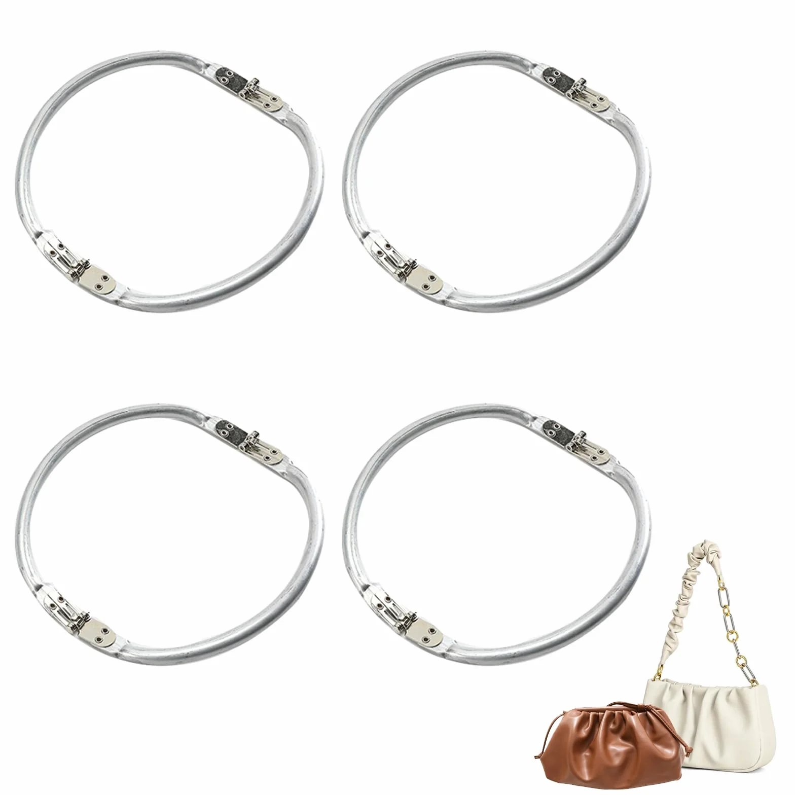 4 Pezzi Chiusura Borsa Uncinetto, 19cm Chiusura clic clac per Borse Clutch per Borse Uncinetto Alluminio per Borsa Frizione Artigianato Progetti Accessori per Borse Fai da Te