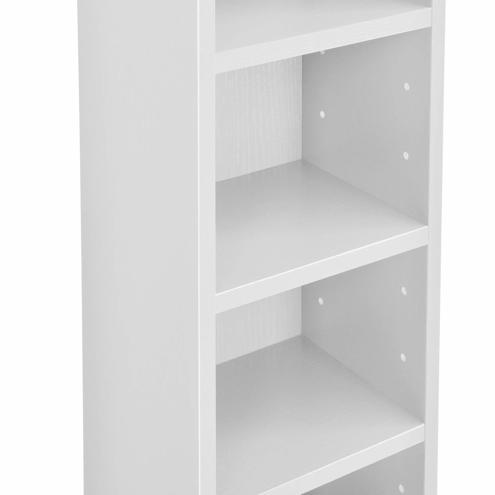 [en.casa] Scaffale a Colonna con 12 Scomparti per CD DVD e Oggetti Decorativi Mobile Alto Salvaspazio con Ripiani Regolabili in Altezza 175 x 20 x 20 cm Bianco
