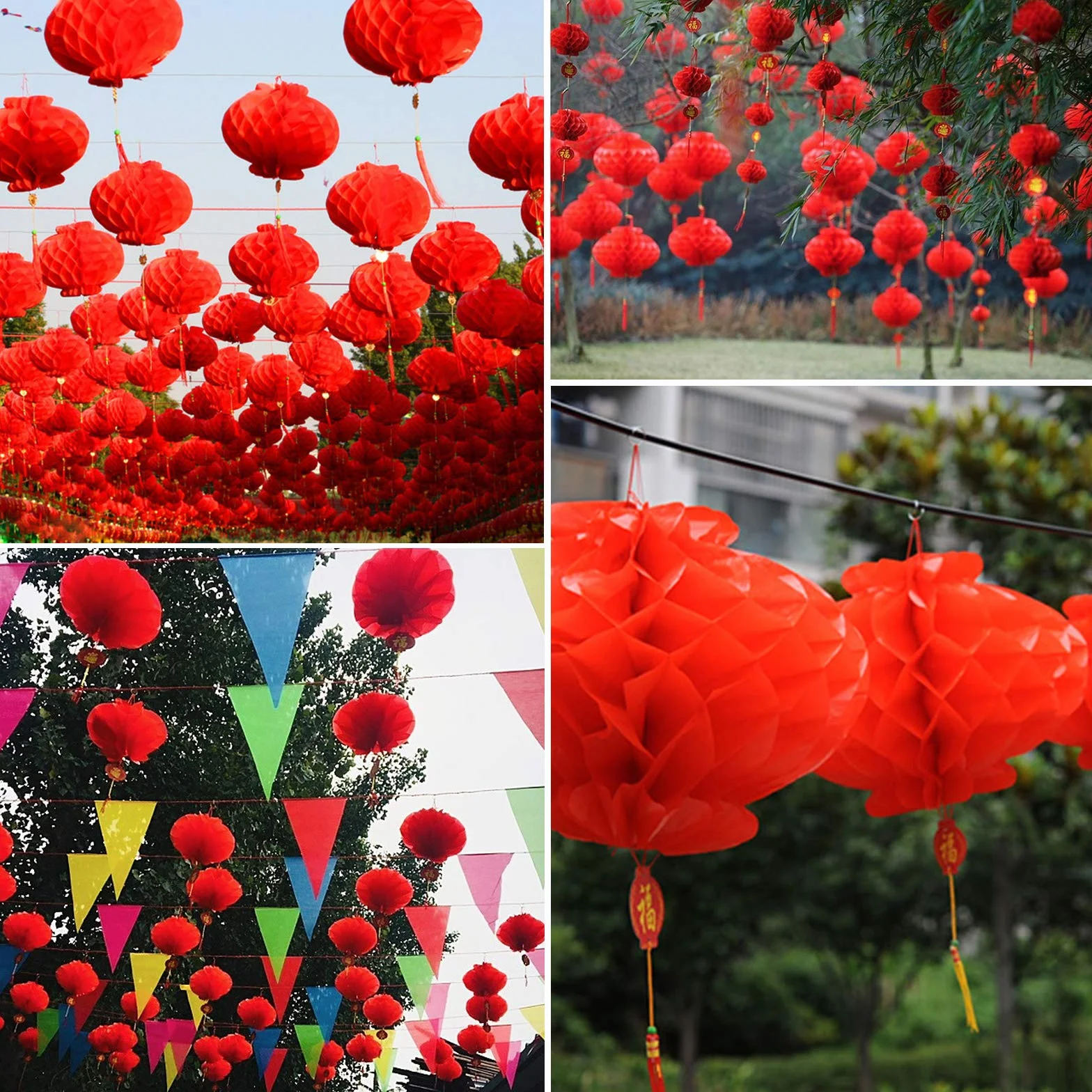 Lanterne Cinesi 15 cm Rosse Decorazione Festa Cinese 30 Pz