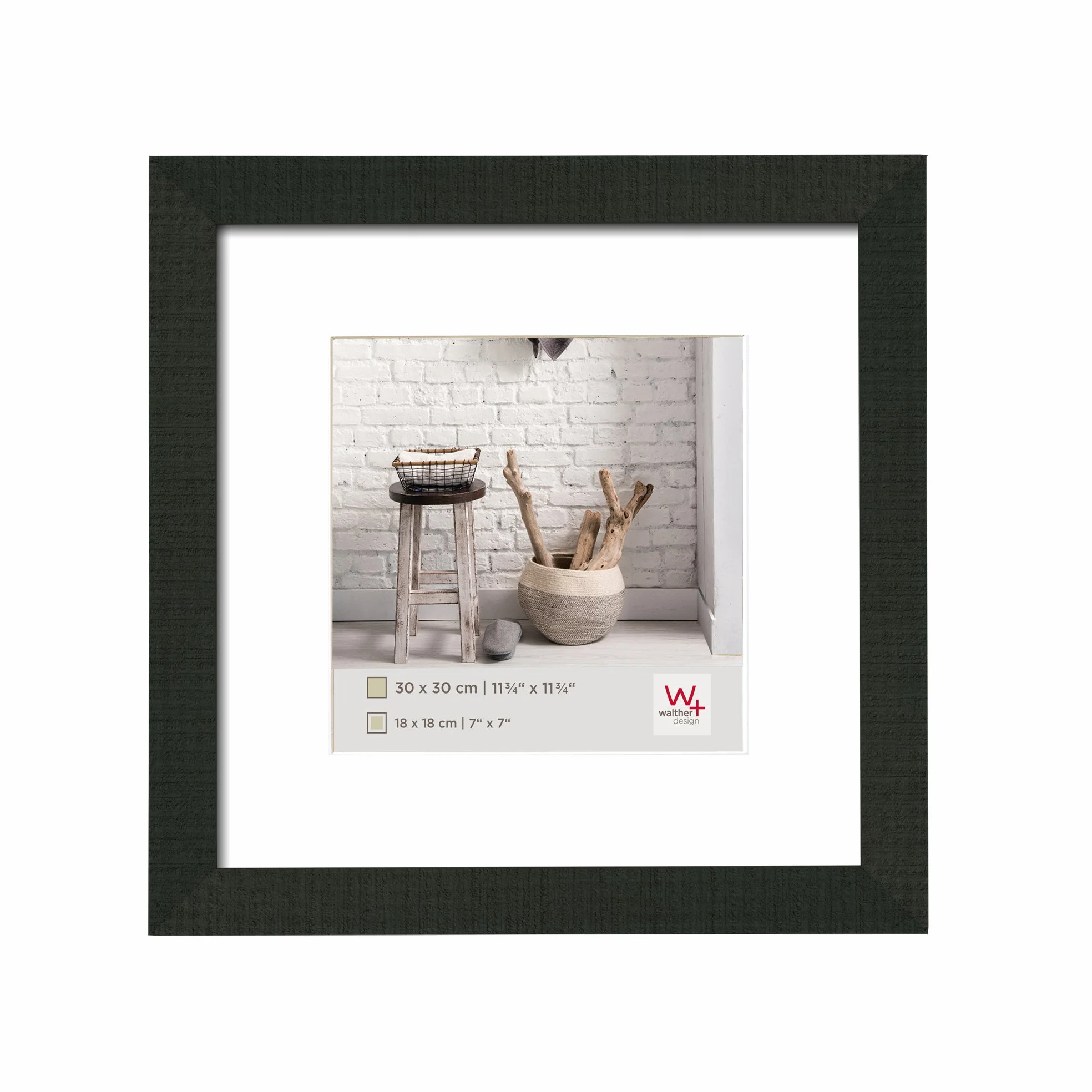 Walther Design Cornice Nero 30x30 cm Passe-Partout Legno Home HO330B