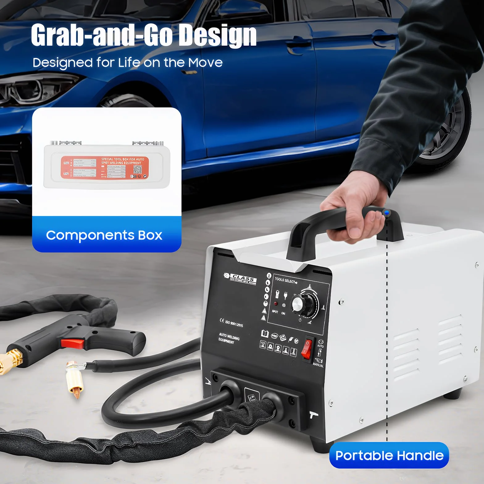 3 KW 3500 A carrozzeria Pro Spot Spotter saldatrice a punti, 220 V, strumento di rigonfiamento per modelli universali di veicoli con corpo in ferro