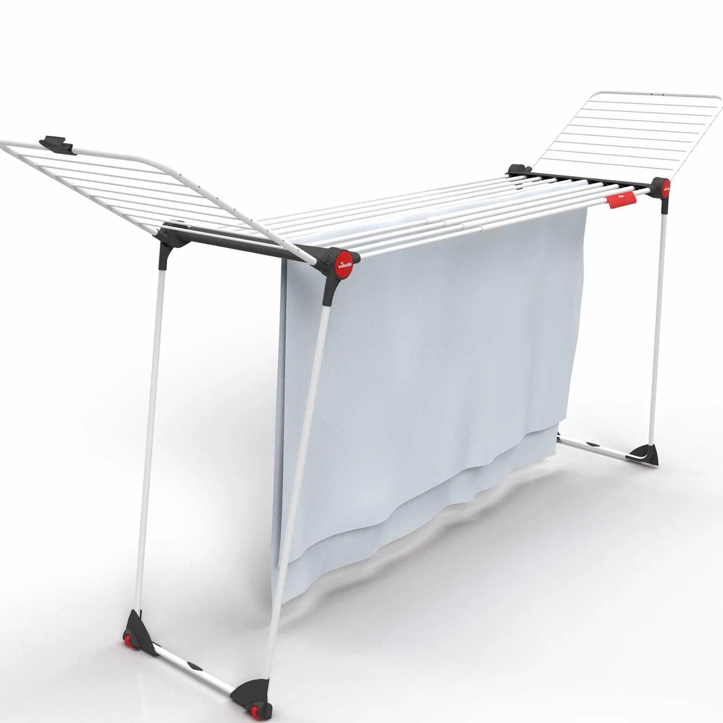 Vileda Infinity Flex XXL Stendibiancheria, Aste telescopiche Estendibili, Stendibiancheria Già Montato, Bianco