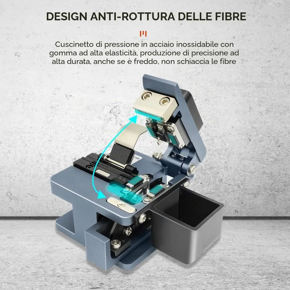 TM20 Fiber Cleaver - Taglierina in fibra 3 in 1 e guida di rimbalzo automatica, ad alta precisione, con protezione in fibra rotta