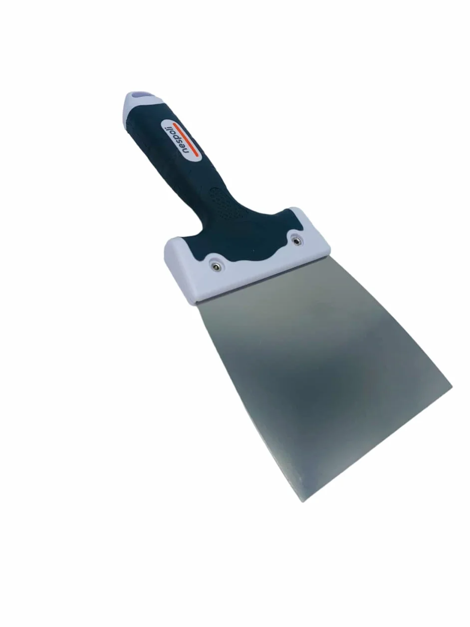 NESPOLI 37011 14 coltelli a spatola acciaio bi-materiale, Bianco, 14 cm
