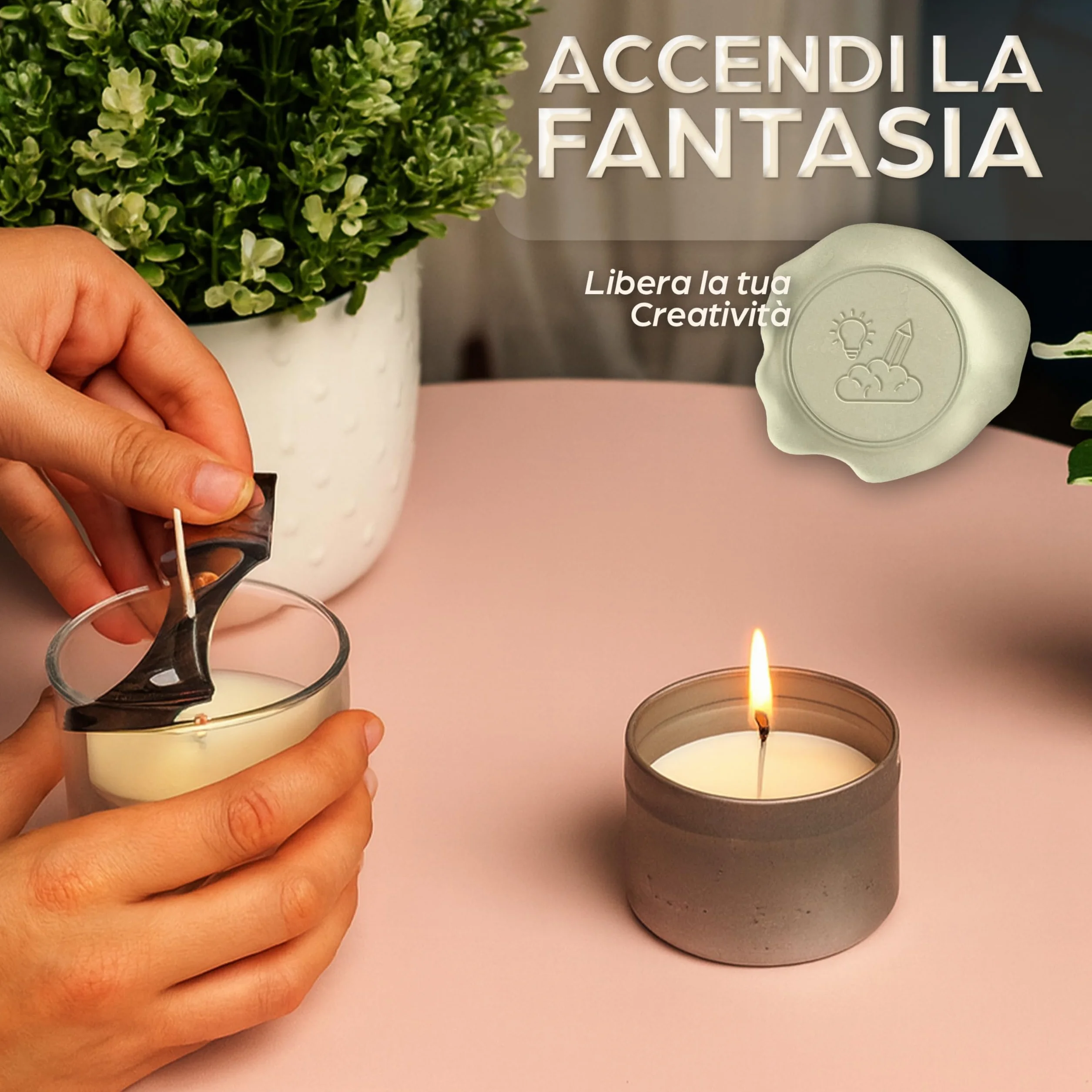 Generico Kit Candele Fai da Te Completo – Set per Creare Candele Artigianali con Cera, Contenitore in Metallo, Stoppini, Pentolino in Acciaio e Accessori – Ideale per Principianti