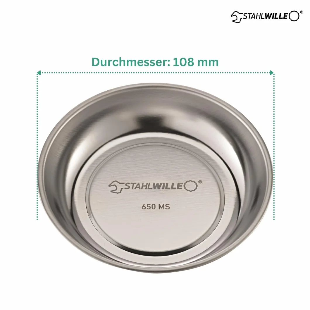 STAHLWILLE Guscio magnetico, diametro 108 mm, per riporre viti e dadi, piatto magnetico, montaggio flessibile su superfici metalliche