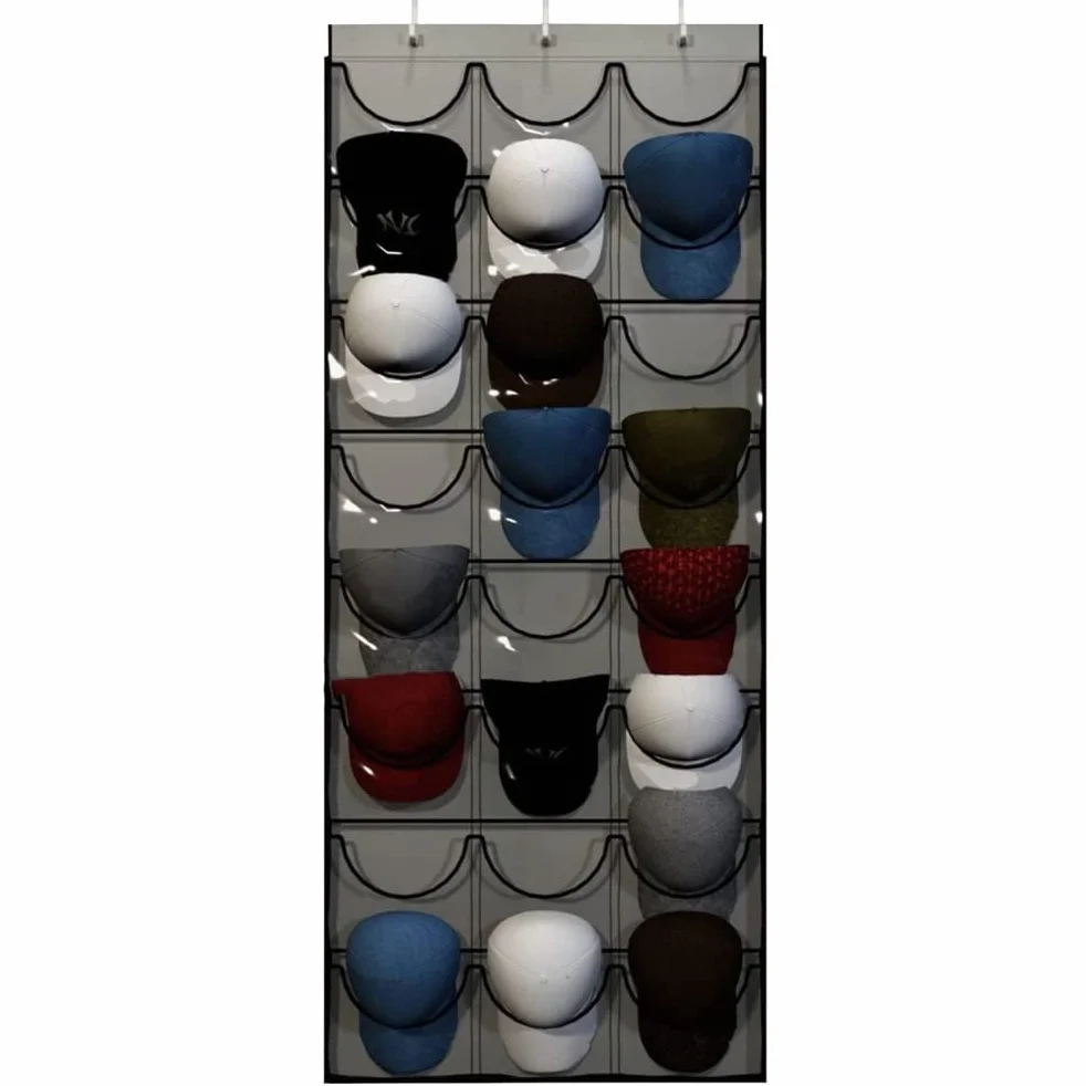 24 tasche portaborraccia per berretti da baseball cappello organizzatore cappelli appesi supporto di stoccaggio per parete armadio