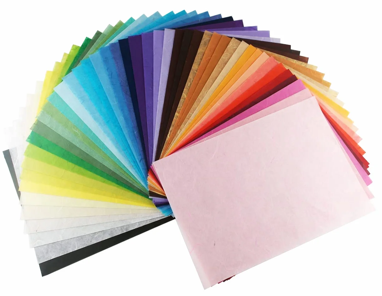 Carta di gelso Washi assortita 50 fogli per origami decoupage