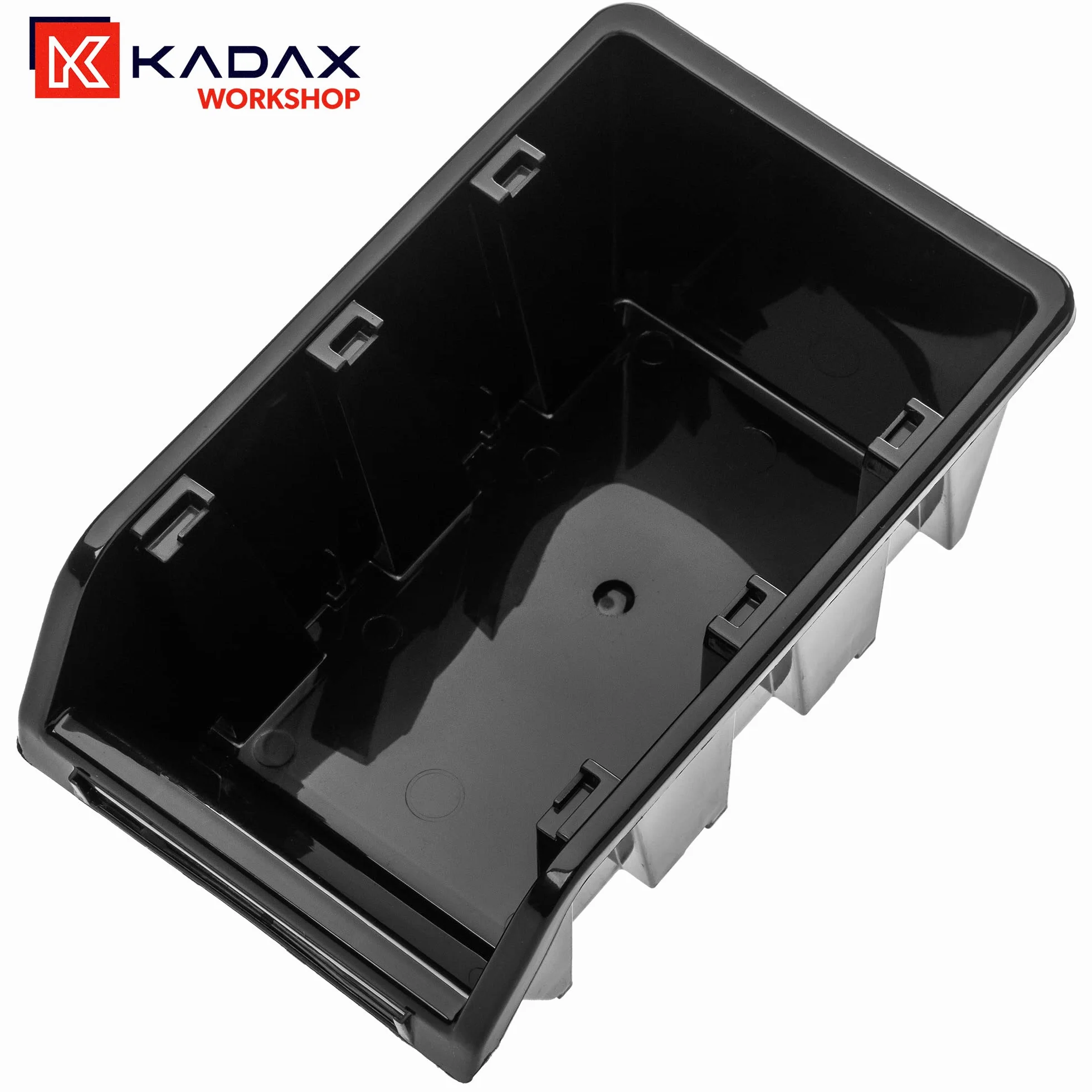 KADAX Contenitori Impilabili da Parete, Cassette in Plastica per Minuteria, 115 x 80 mm, Nero (10 szt.)
