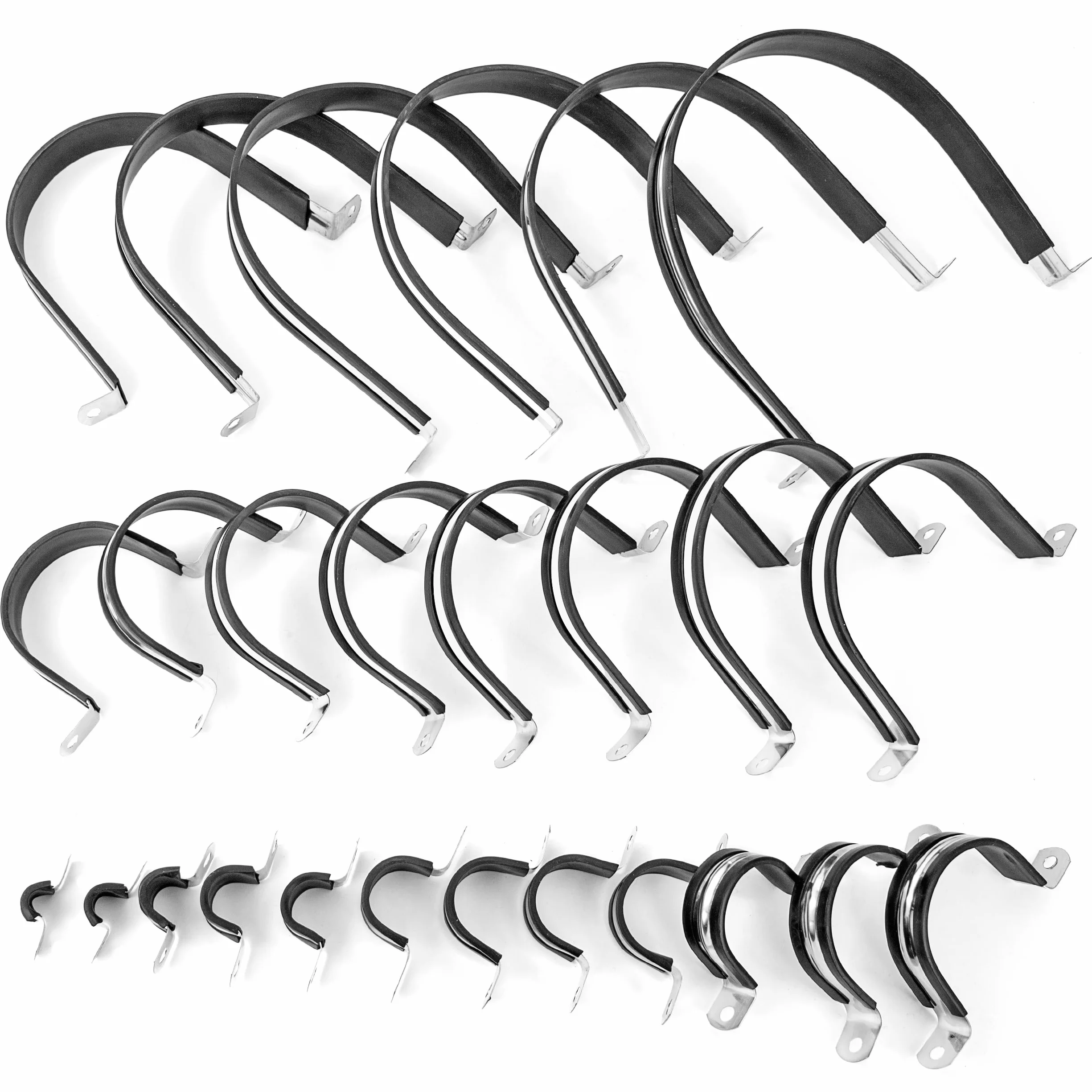 Morsetto per Tubi 48mm Fascette per Tubi a U in Acciaio Inossidabile 304 con Cuscinetto in Gomma Fascette Stringitubo per Tubi 12 Pezzi