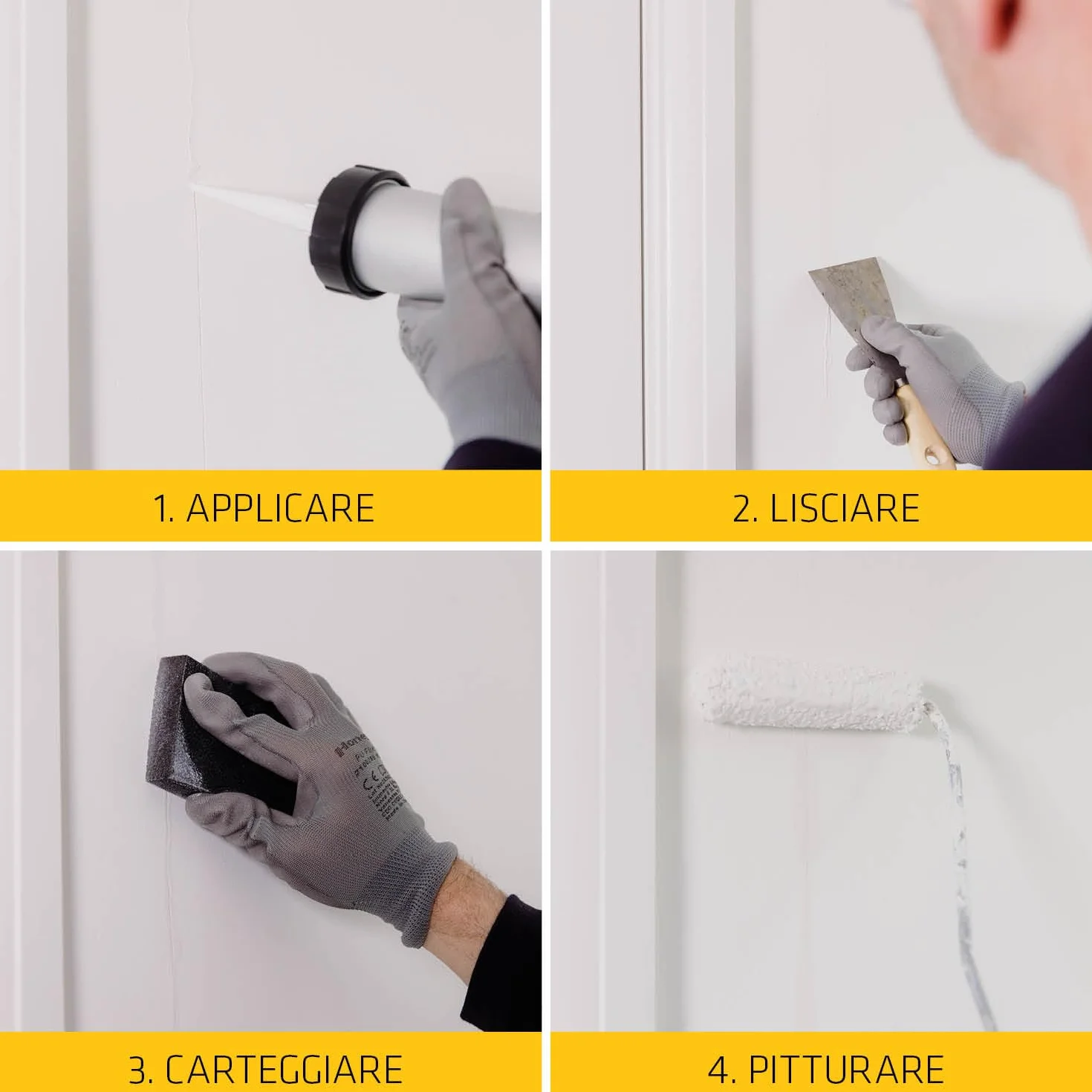SIKA - Sigillante effetto intonaco - SikaSeal 158 Texture, Bianco - Riempie buchi e crepe nei muri in modo invisibile - Pronto all’uso, si mimetizza perfettamente - 310ml