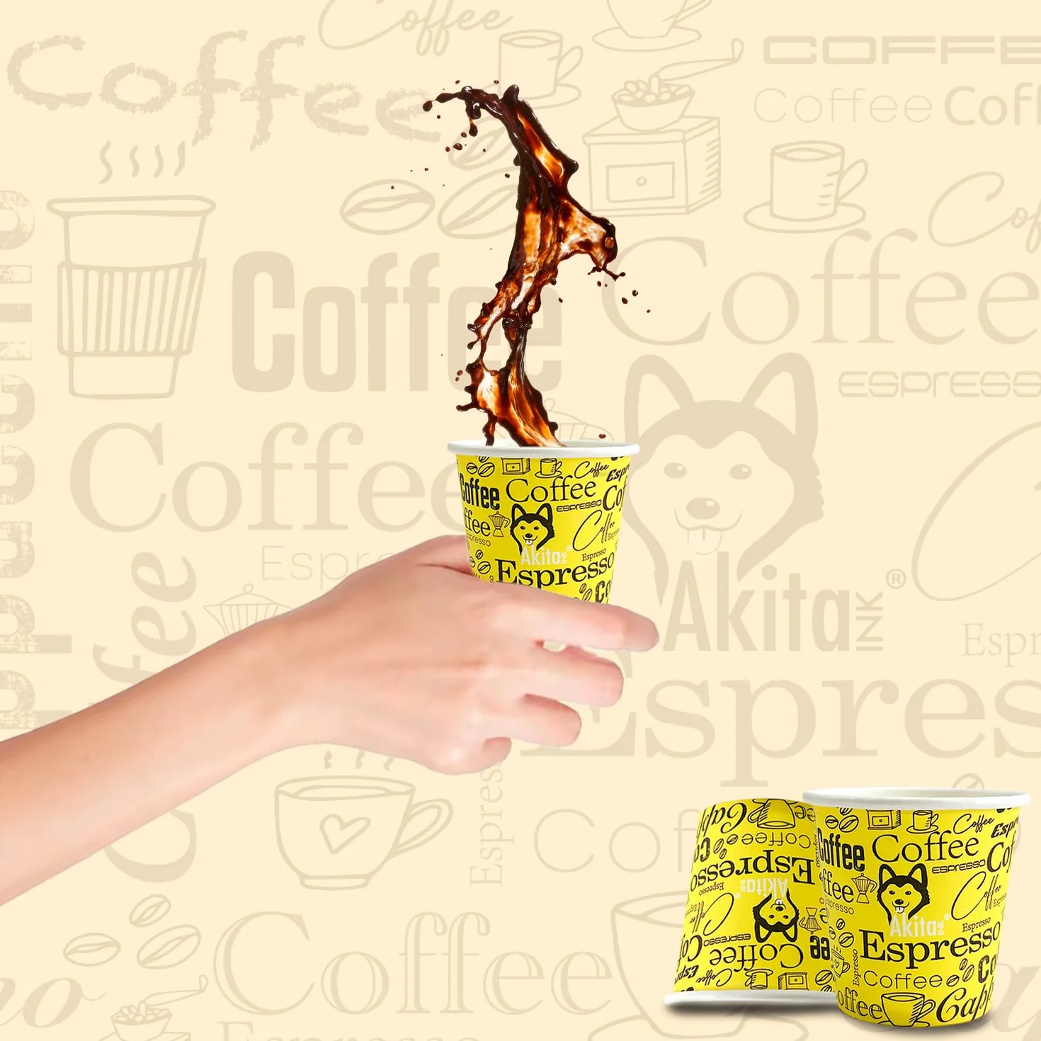 Bicchierini caffè 75 ml biodegradabili biocompostabili usa e getta ecosostenibili