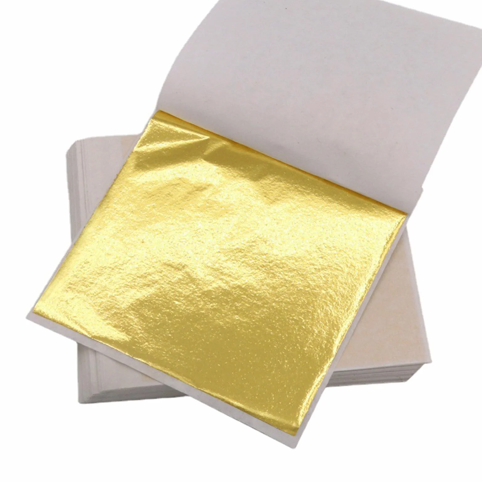 Fogli di Foglia Oro,100 Pezzi di Lamina D'oro,Foglia D'oro, 8cm x 8,5cm,Ideali per Doratura, Artigianato, Progetti Artistici e Decorazioni,