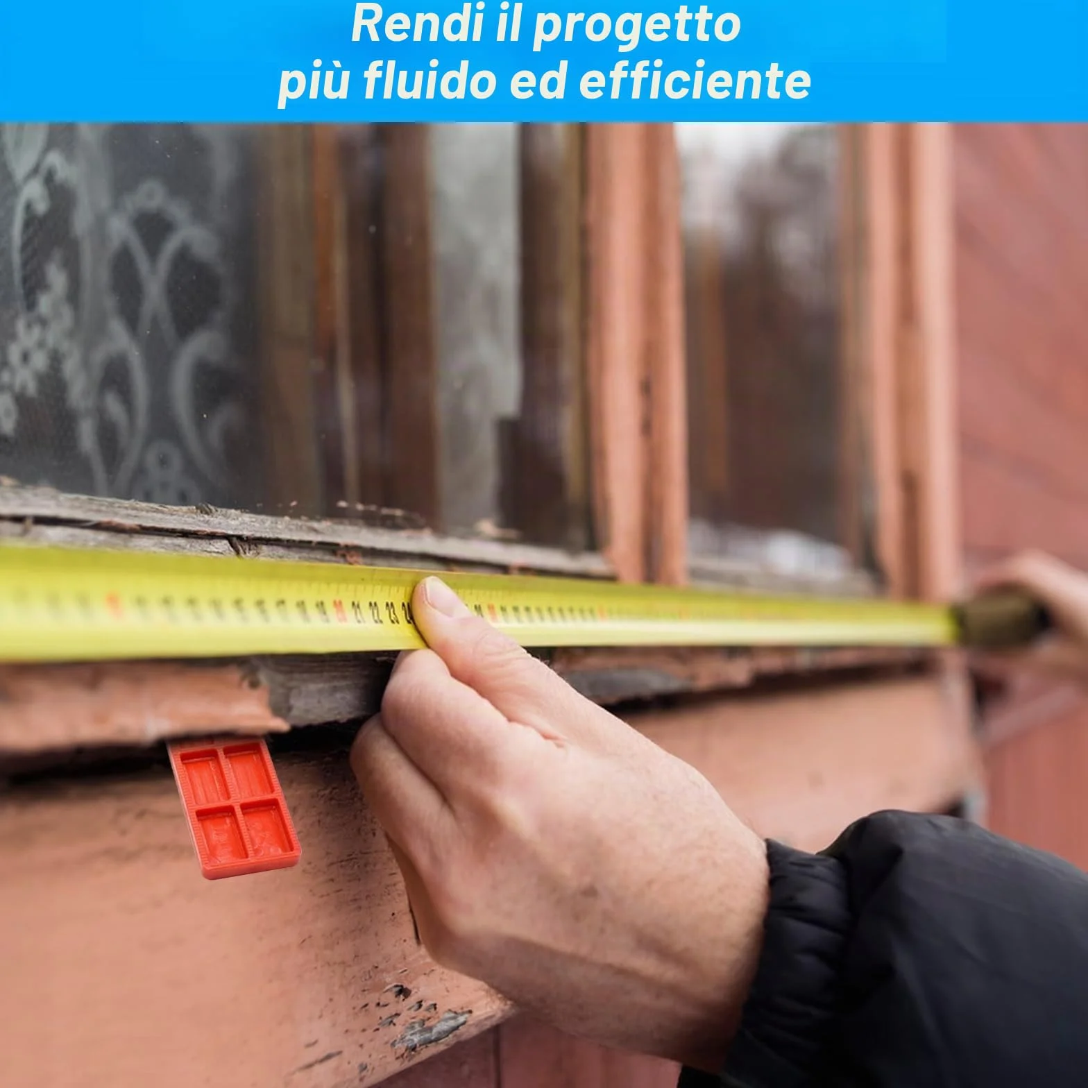 72 Pz Distanziatori in Plastica, Spessori in Plastica, Distanziatori Cunei per Piastrelle, Blocchi Distanziatori Piatti, Distanziatori per Piastrelle Vetri Finestre e Porta(6 Misure)