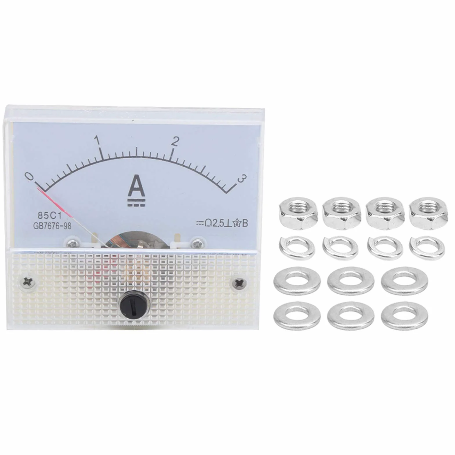 85C1 DC 0 3A Amperometro del Pannello Analogico, Misuratore di Corrente Ad Alta Precisione con Scala Schermata in Seta Trasparente per Armadio di Distribuzione di Potenza