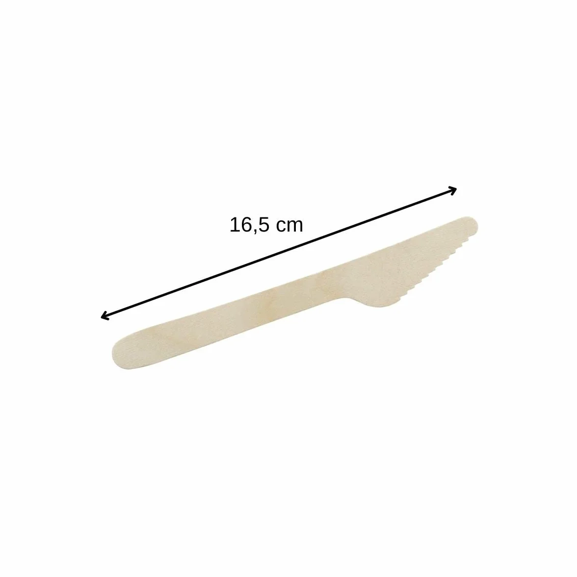 Fackelmann Set di 30 coltelli monouso in legno FSC biodegradabili 16,5 x 2,5 cm