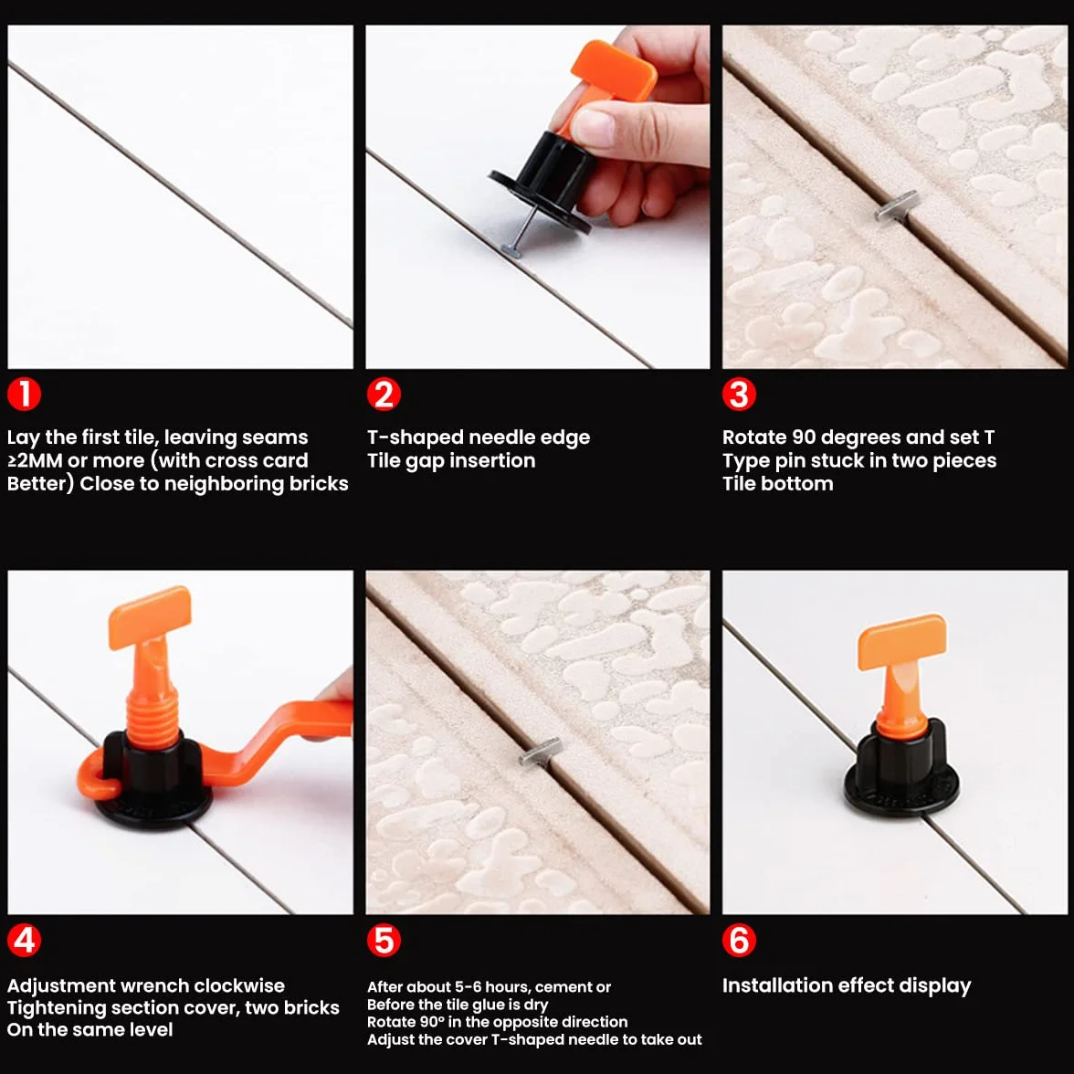 Livellatore per Piastrelle Sistema 151pcs Riutilizzabile, 50 Pezzi Di Livella per Piastrelle + 100 Pezzi Di Distanziatori + 1 Pezzo Di Chiave Inglese, per Costruire Muri Pavimenti