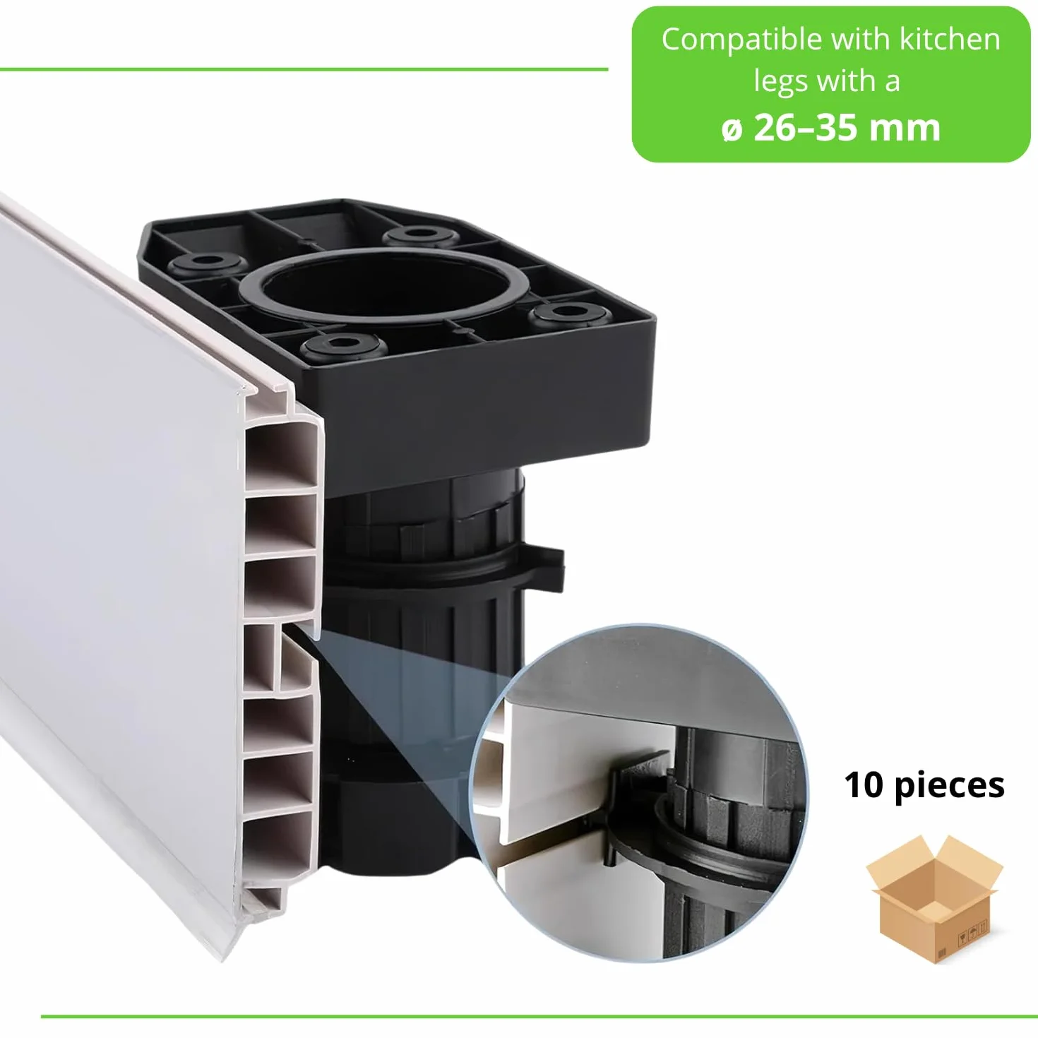 Evotrade 10 Ganci in ABS per Zoccolo da Cucina, Clip Universali Montaggio Rapido a Molla