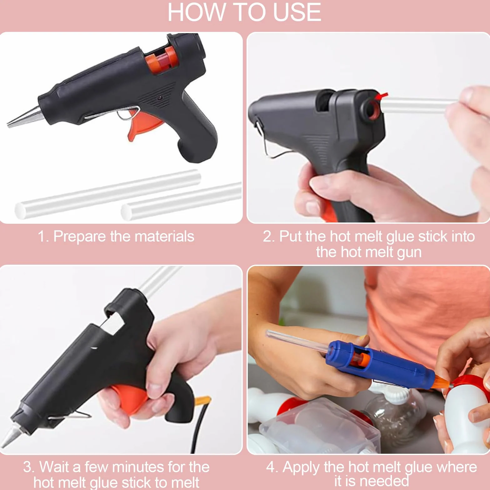 Relota 100 pezzi Colla a Caldo 7 x 100 mm, Stick Colla a Caldo Trasparente per Pistola Colla a Caldo, Kit Bastoncini di Colla Asciugatura Rapida per Fai da Te, Riparazione e Fissaggio