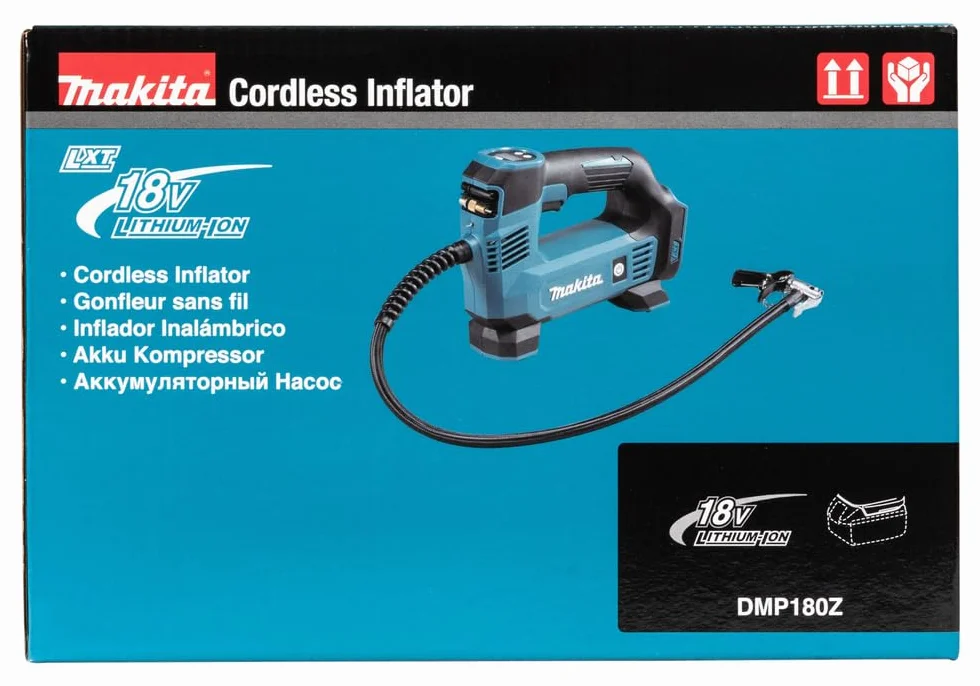 Makita COMPRESSORE ARIA PORTATILE 18V 0.83MP+LED+AUTOSTOP, nero