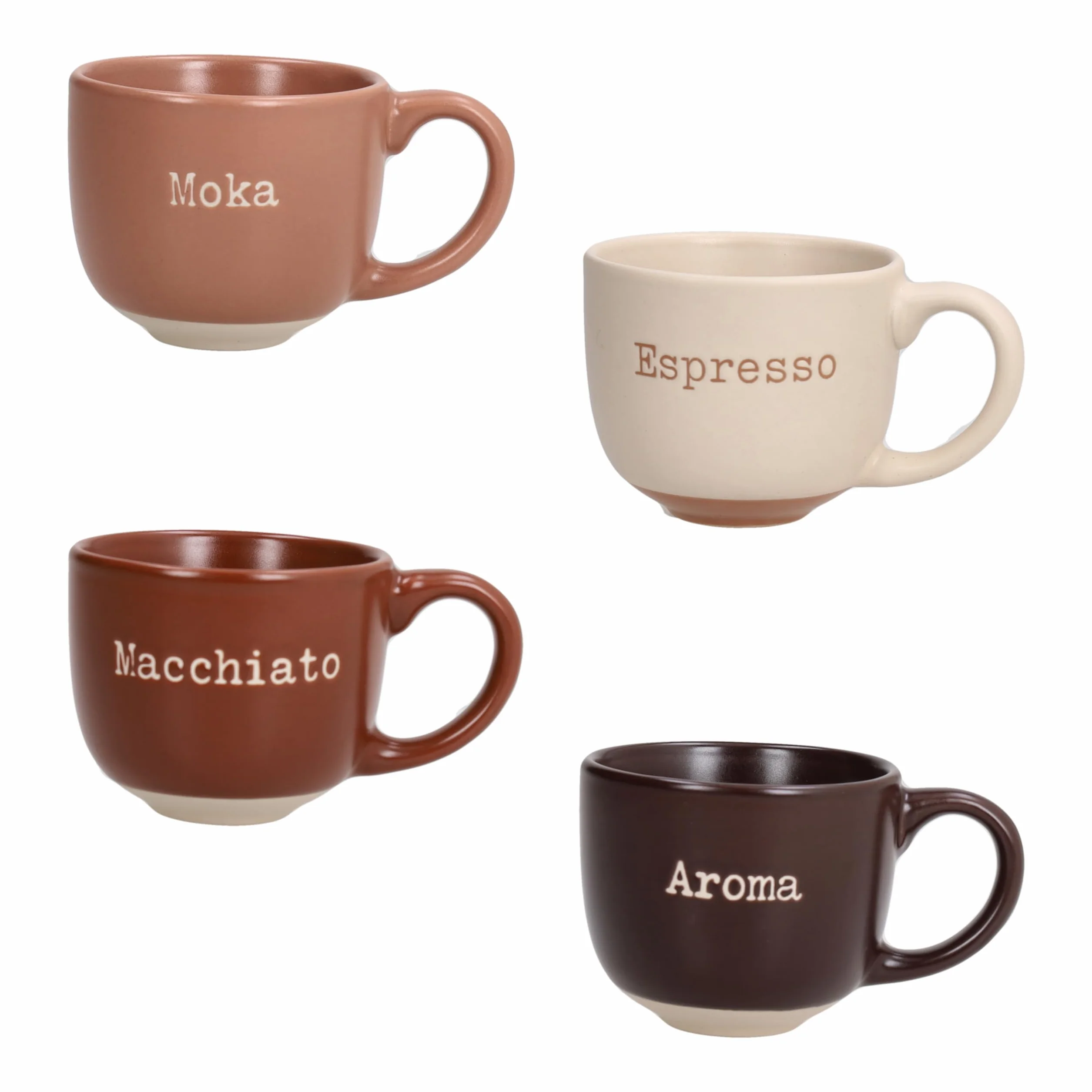 Tognana Confezione 4 tazze caffè 100 cc Barista New Bone China Multicolor