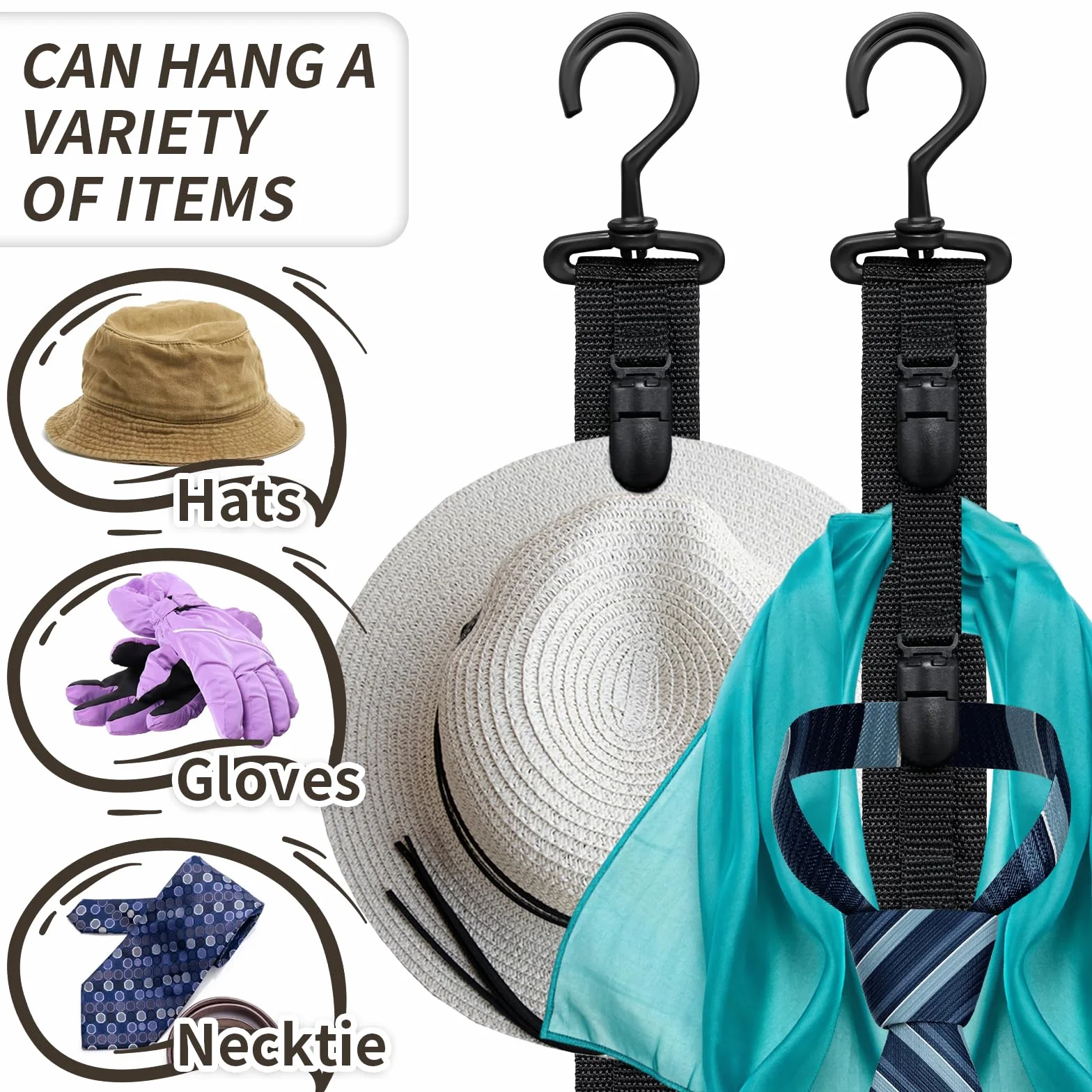 Porta Cappellini con Visiera, Porta Cappelli, Appendi Cappelli da Parete Vengono Forniti con 8 Clips di Stoccaggio, Portone Cappelli da Armadio per Riporre Cappelli da Baseball, 2 Pezzi